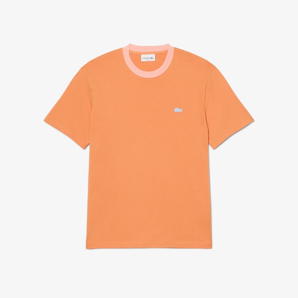 Áo Thun Lacoste Nam Dáng Cổ Điển Chất Liệu Cotton Họa Tiết Color-Block