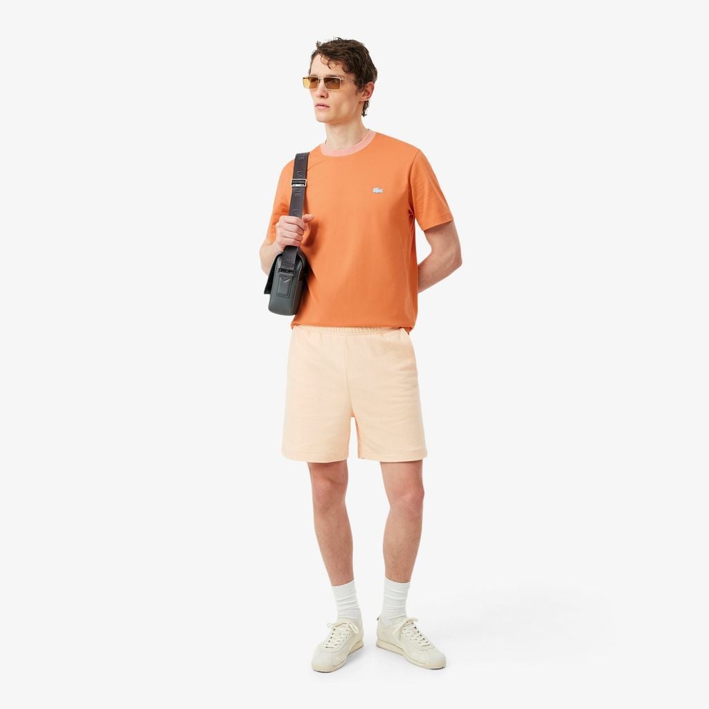 Áo Thun Lacoste Nam Dáng Cổ Điển Chất Liệu Cotton Họa Tiết Color-Block
