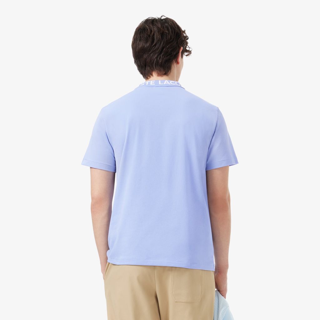 Áo Thun Lacoste Nam Dáng Suông Chất Liệu Co Giãn Có Cổ Dệt Jacquard