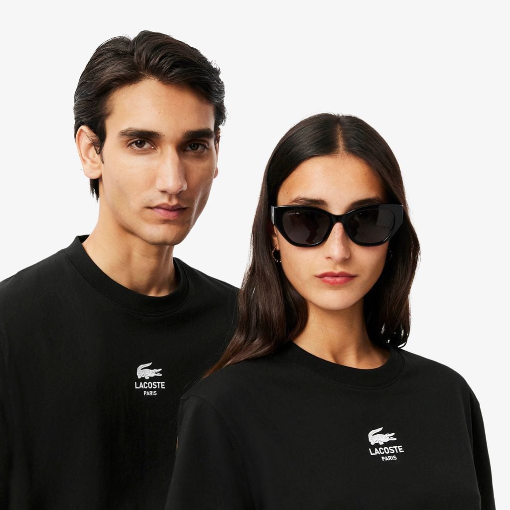 Áo Thun Lacoste Unisex Chất Liệu Cotton Họa Tiết In