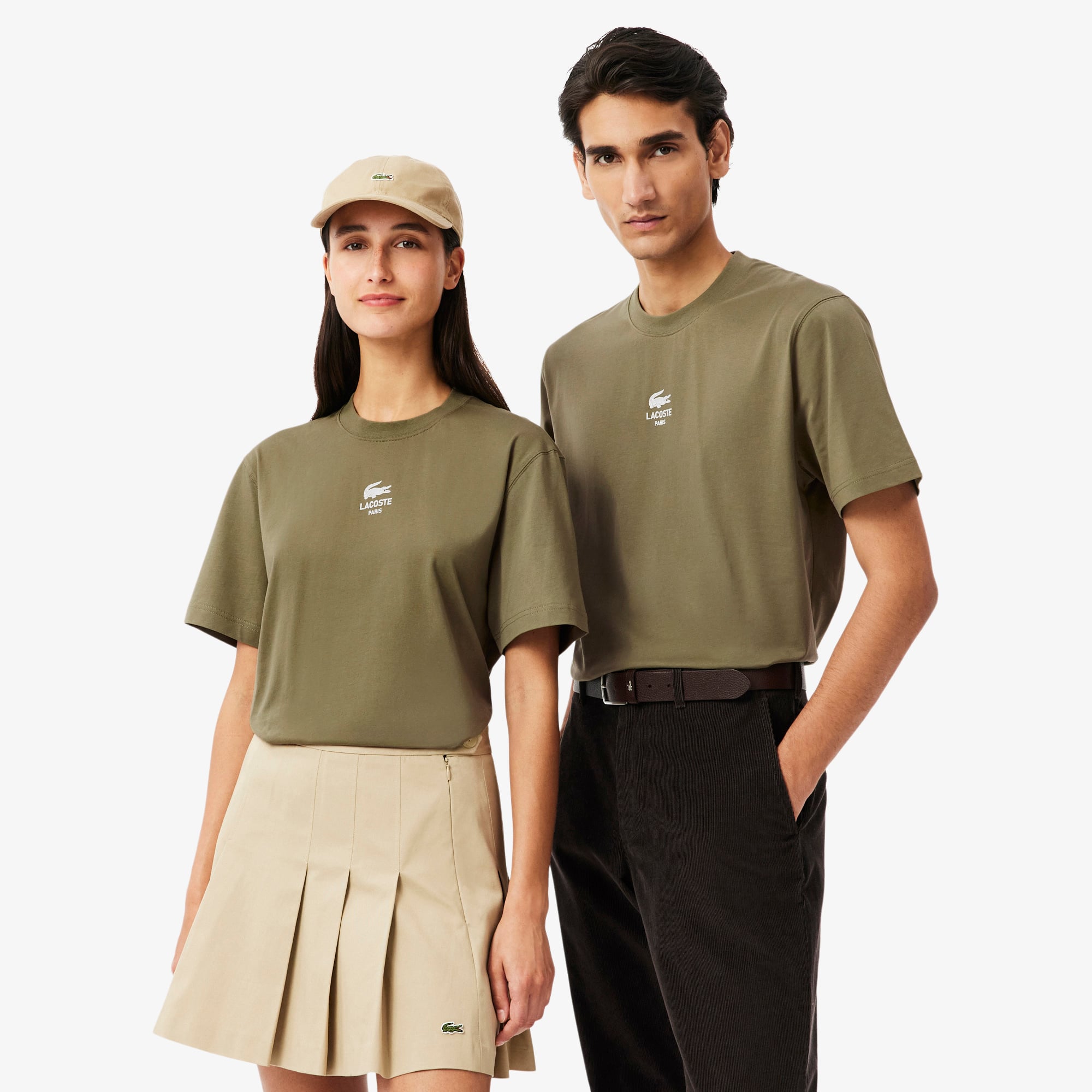 Áo Thun Lacoste Unisex Chất Liệu Cotton Họa Tiết In