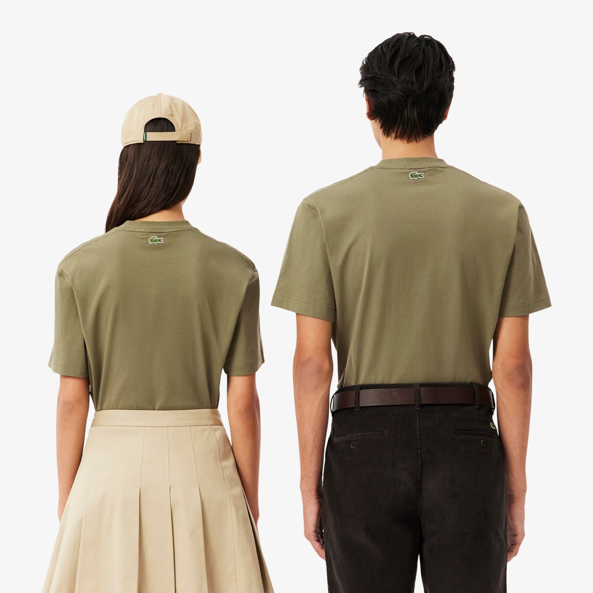 Áo Thun Lacoste Unisex Chất Liệu Cotton Họa Tiết In