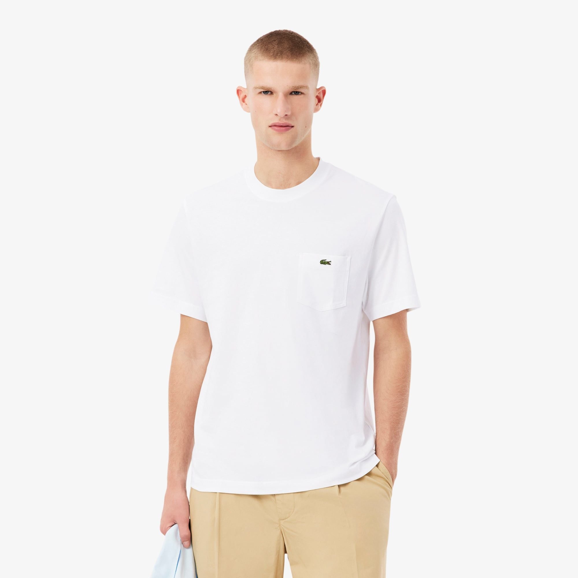 Áo Thun Lacoste Nam Chất Liệu Cotton Có Túi Ngực