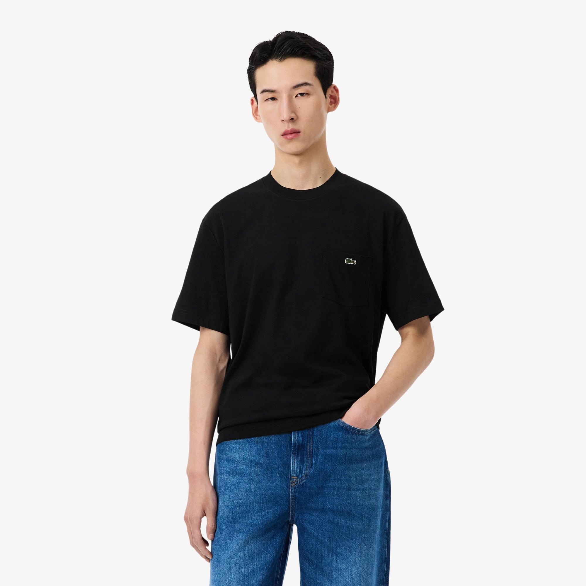 Áo Thun Lacoste Nam Chất Liệu Cotton Có Túi Ngực