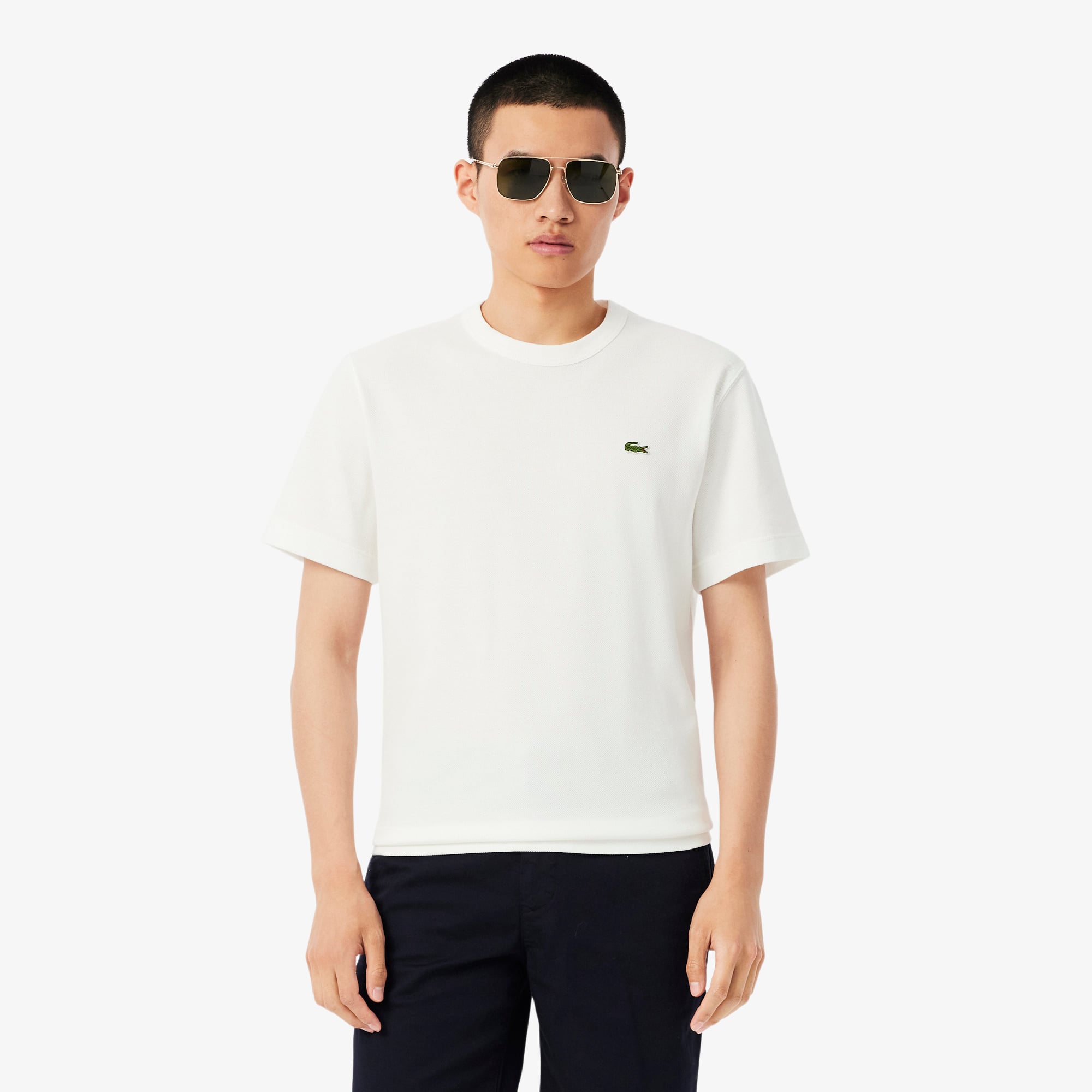 Áo Thun Lacoste Nam Dáng Cổ Điển Piqué Dày Dặn