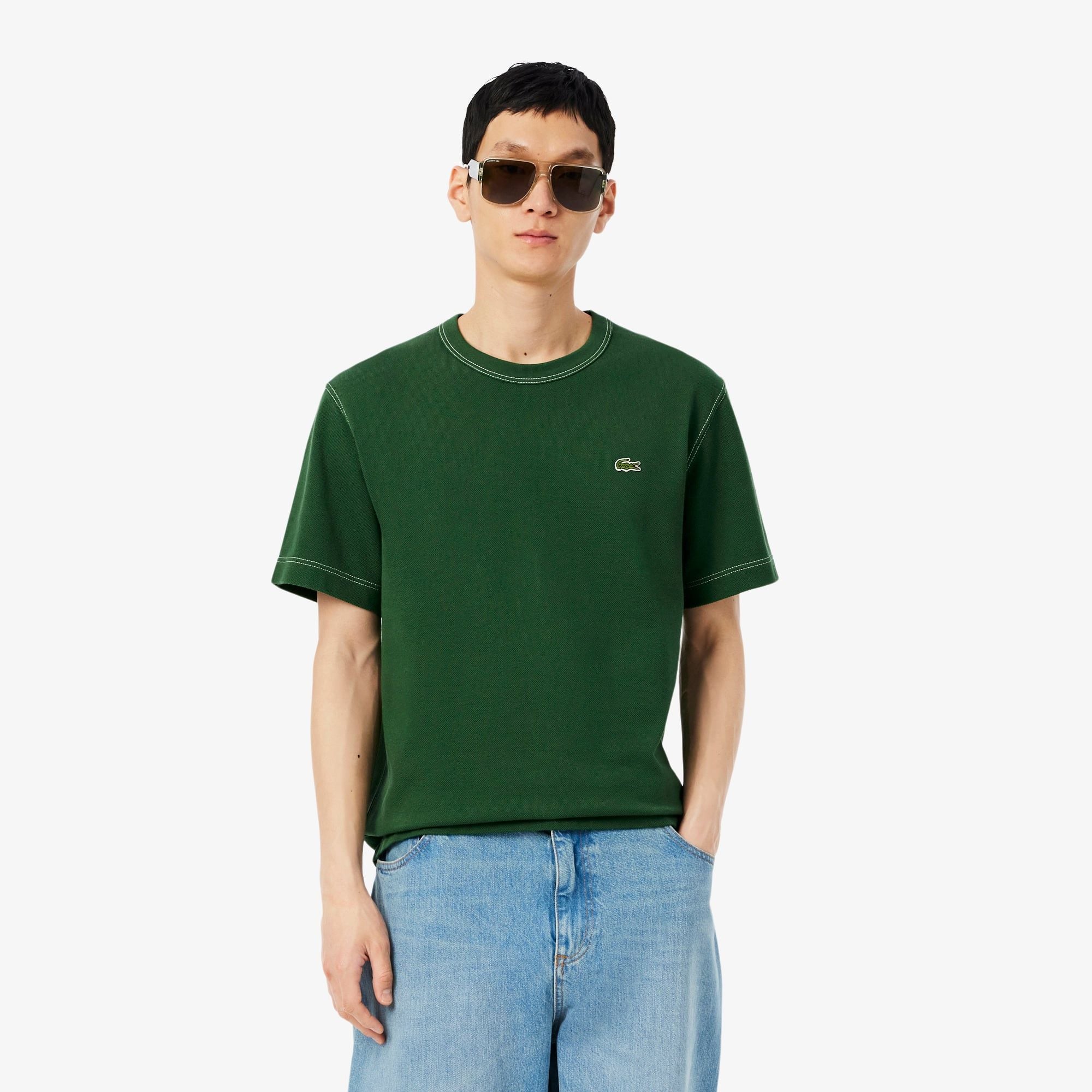 Áo Thun Lacoste Nam Dáng Cổ Điển Piqué Dày Dặn