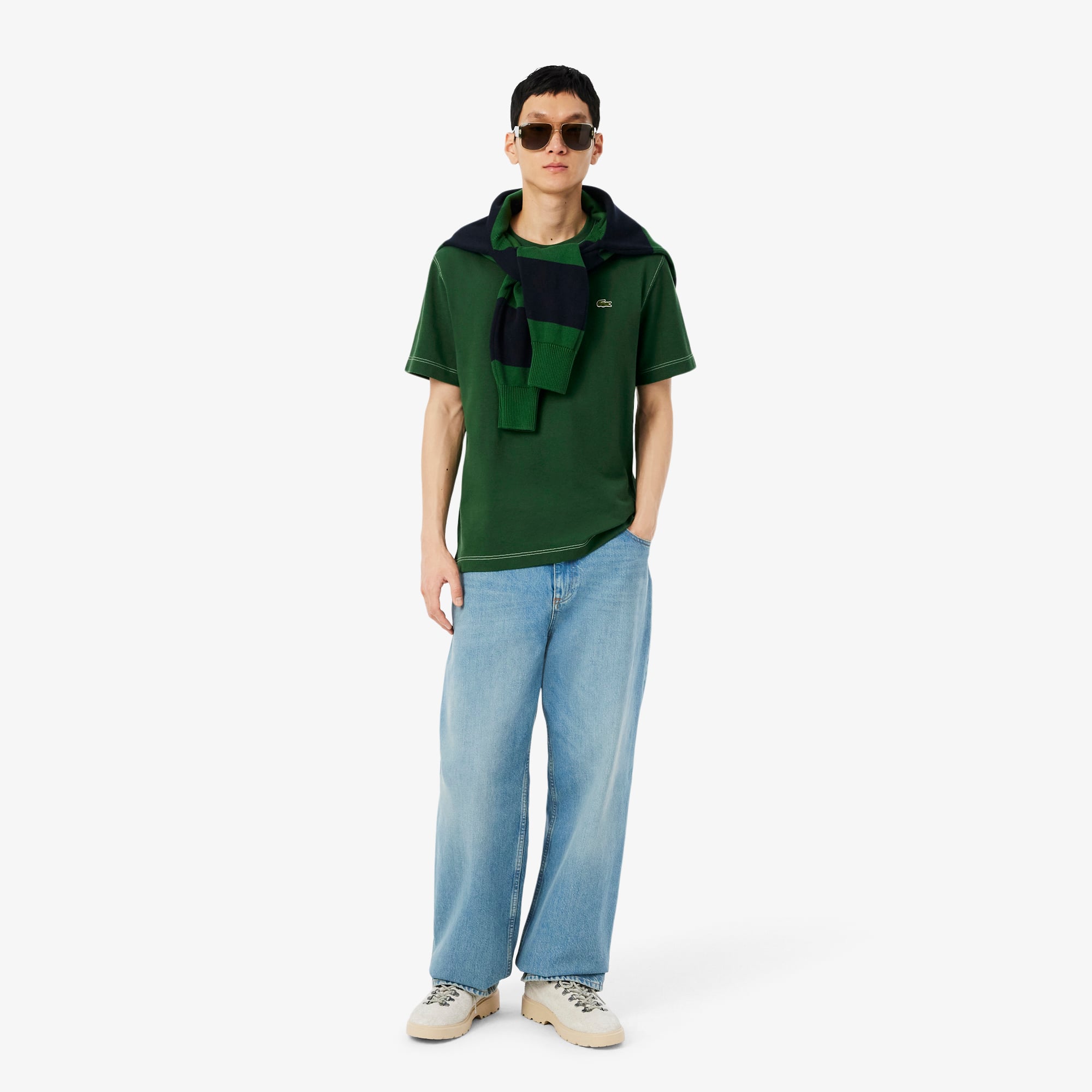 Áo Thun Lacoste Nam Dáng Cổ Điển Piqué Dày Dặn