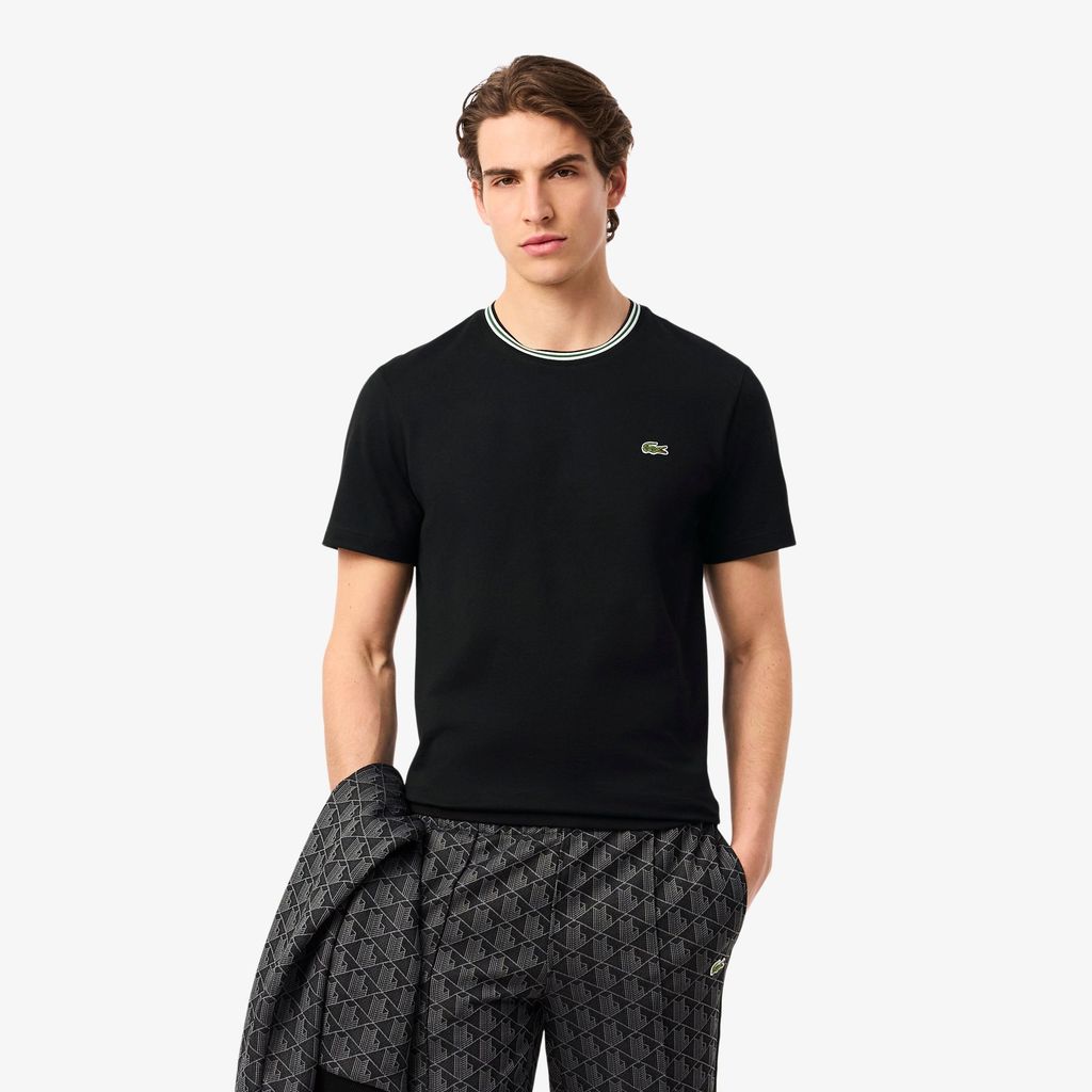 Áo Thun Lacoste Nam Dáng Suông Có Cổ Dệt Gân