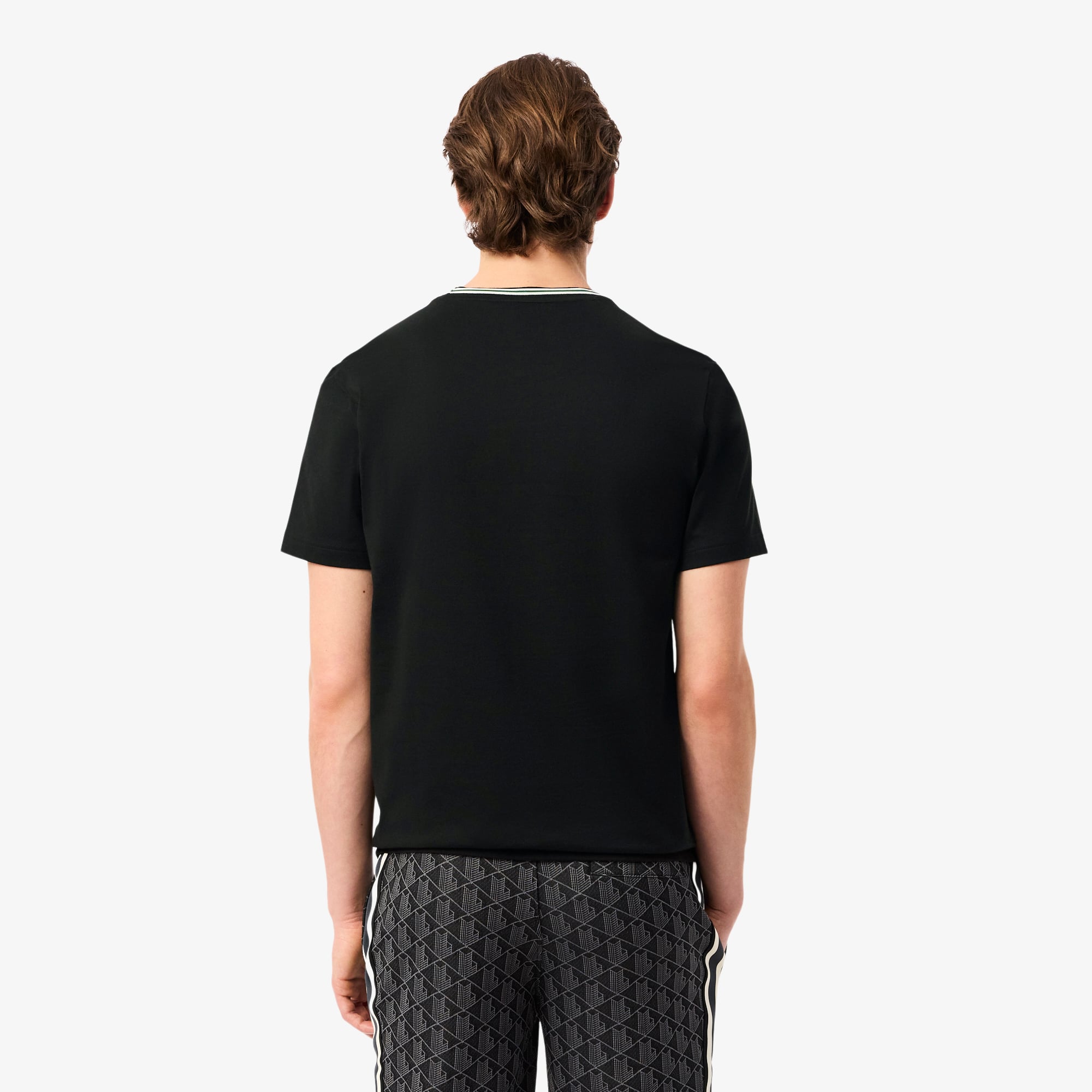 Áo Thun Lacoste Nam Dáng Suông Có Cổ Dệt Gân