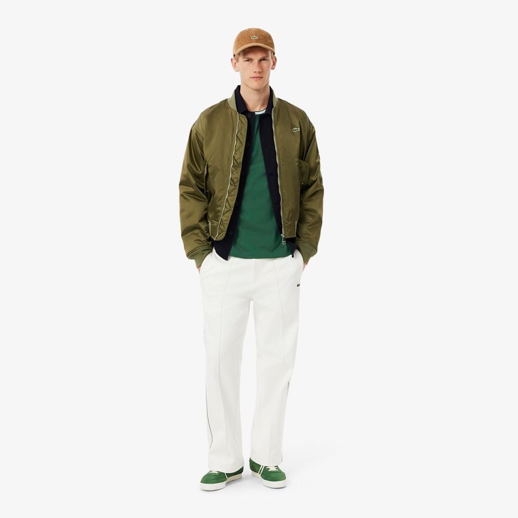 Áo Thun Lacoste Nam Dáng Suông Có Cổ Dệt Gân