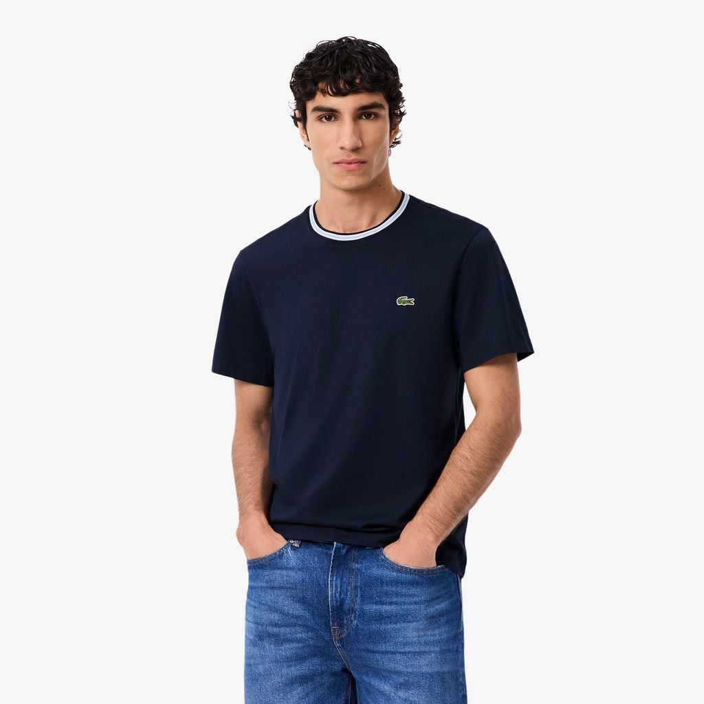 Áo Thun Lacoste Nam Dáng Suông Có Cổ Dệt Gân