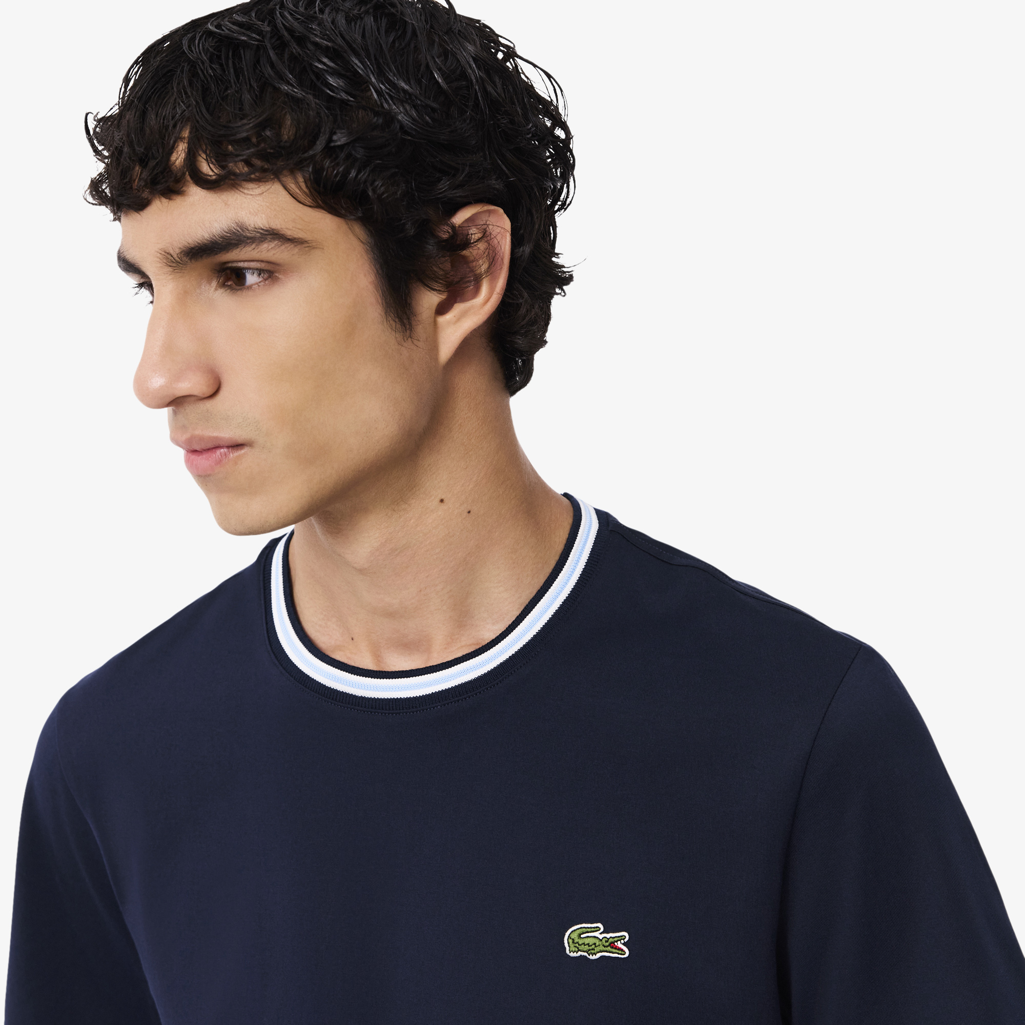 Áo Thun Lacoste Nam Dáng Suông Có Cổ Dệt Gân