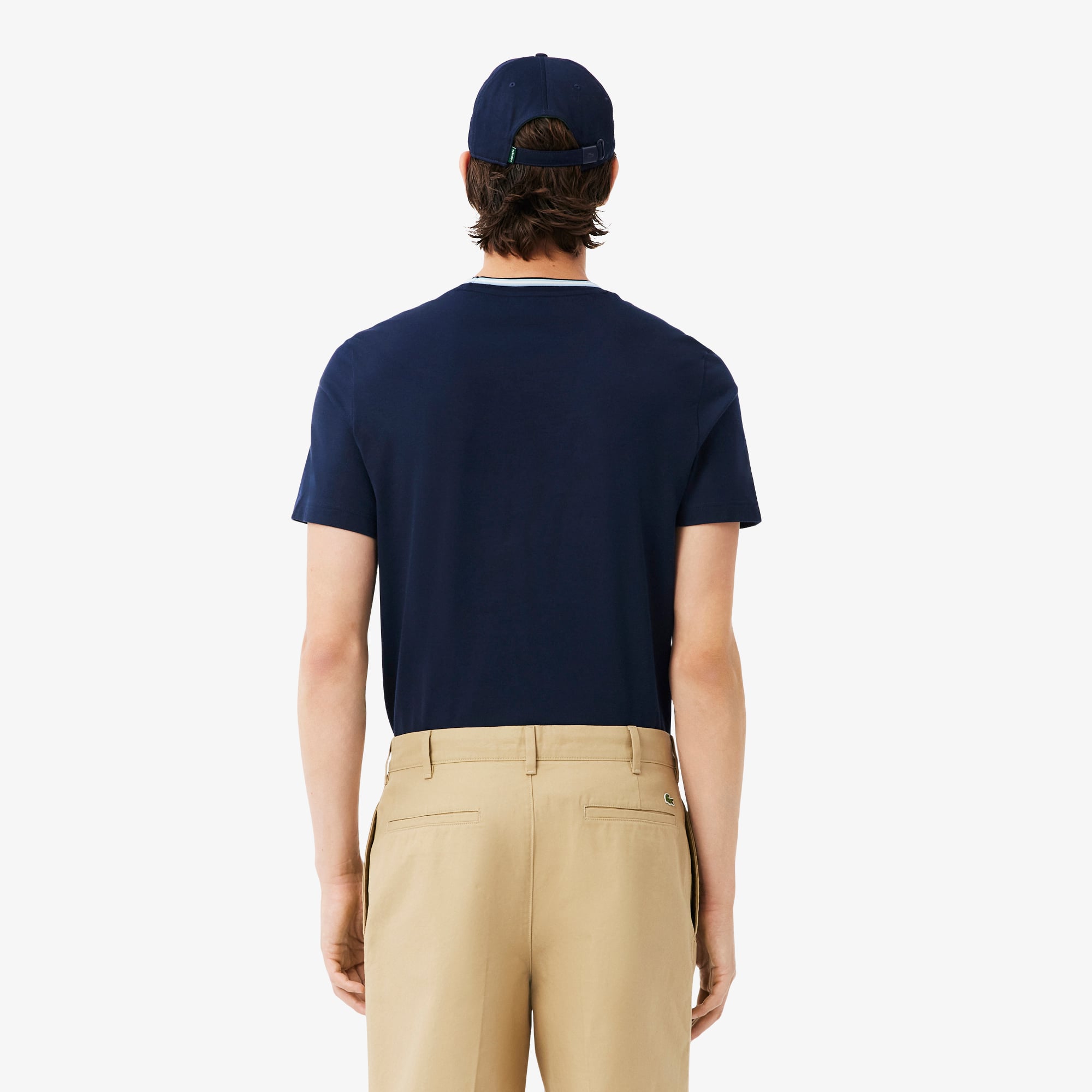 Áo Thun Lacoste Nam Dáng Suông Có Cổ Dệt Gân