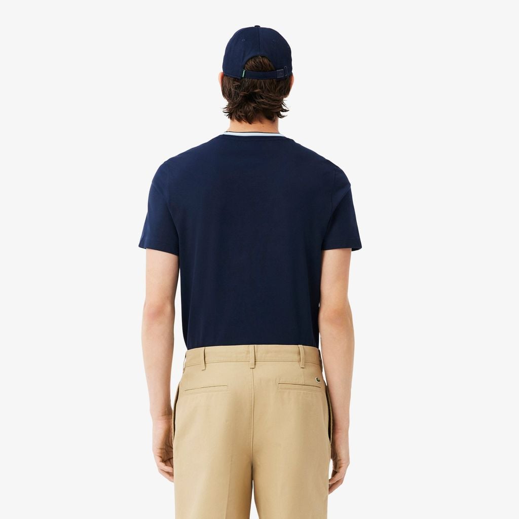 Áo Thun Lacoste Nam Dáng Suông Có Cổ Dệt Gân