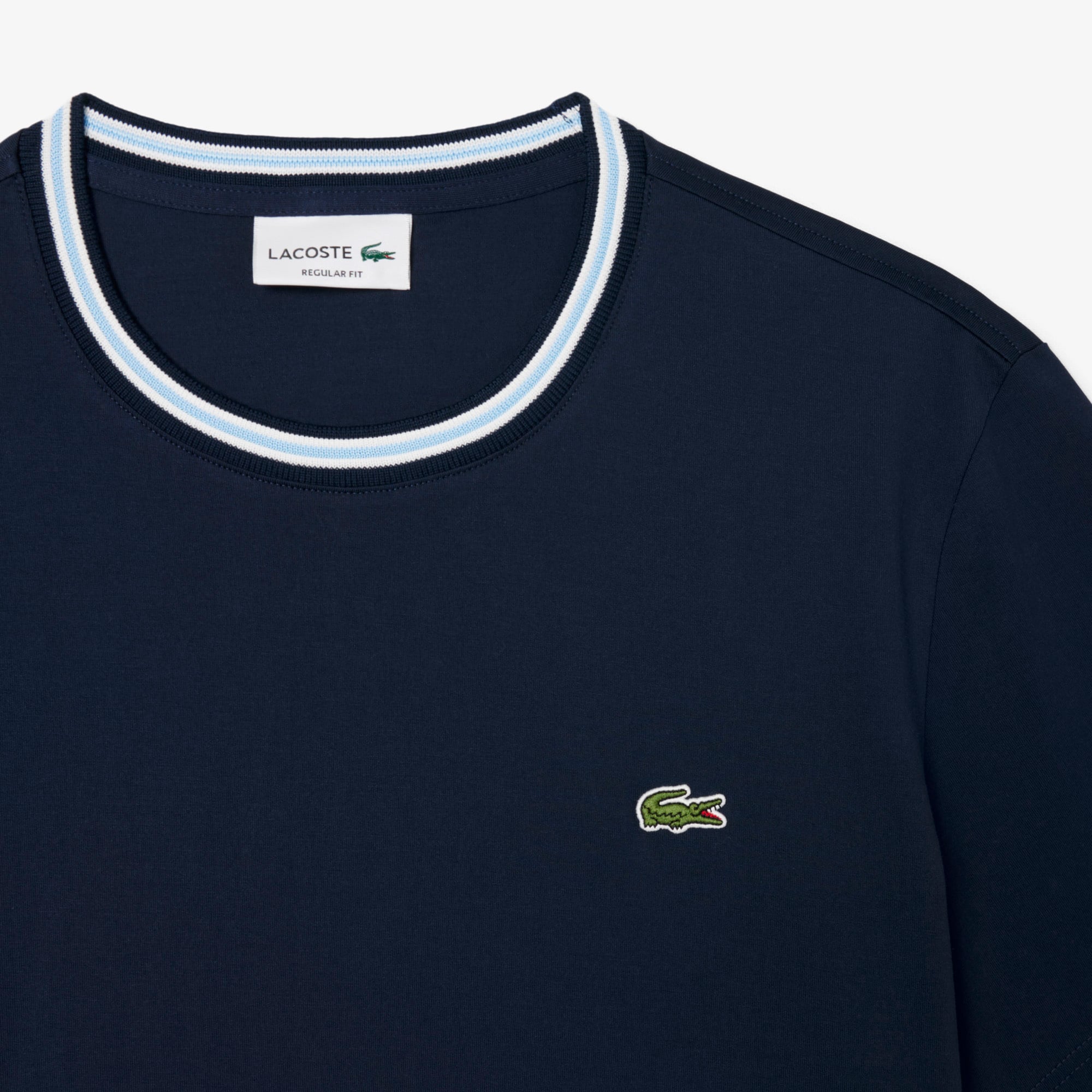 Áo Thun Lacoste Nam Dáng Suông Có Cổ Dệt Gân