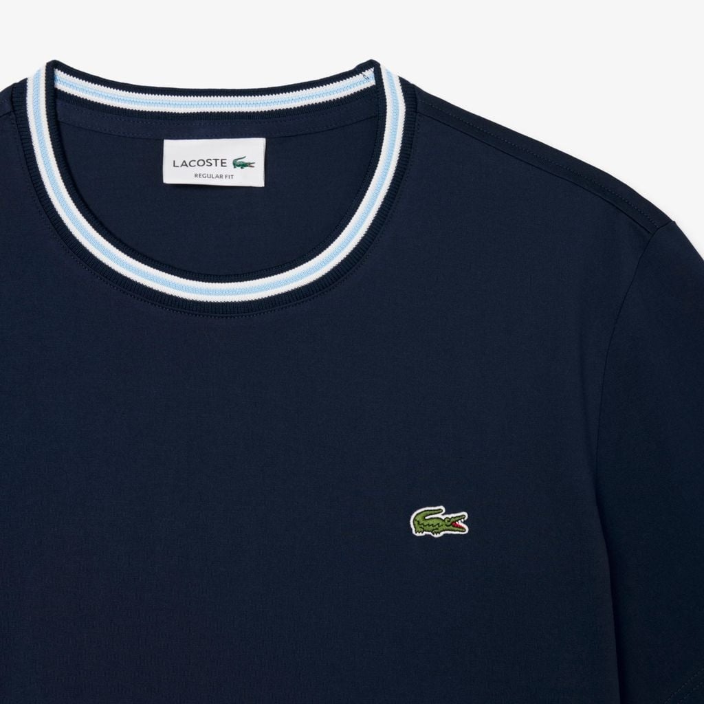 Áo Thun Lacoste Nam Dáng Suông Có Cổ Dệt Gân