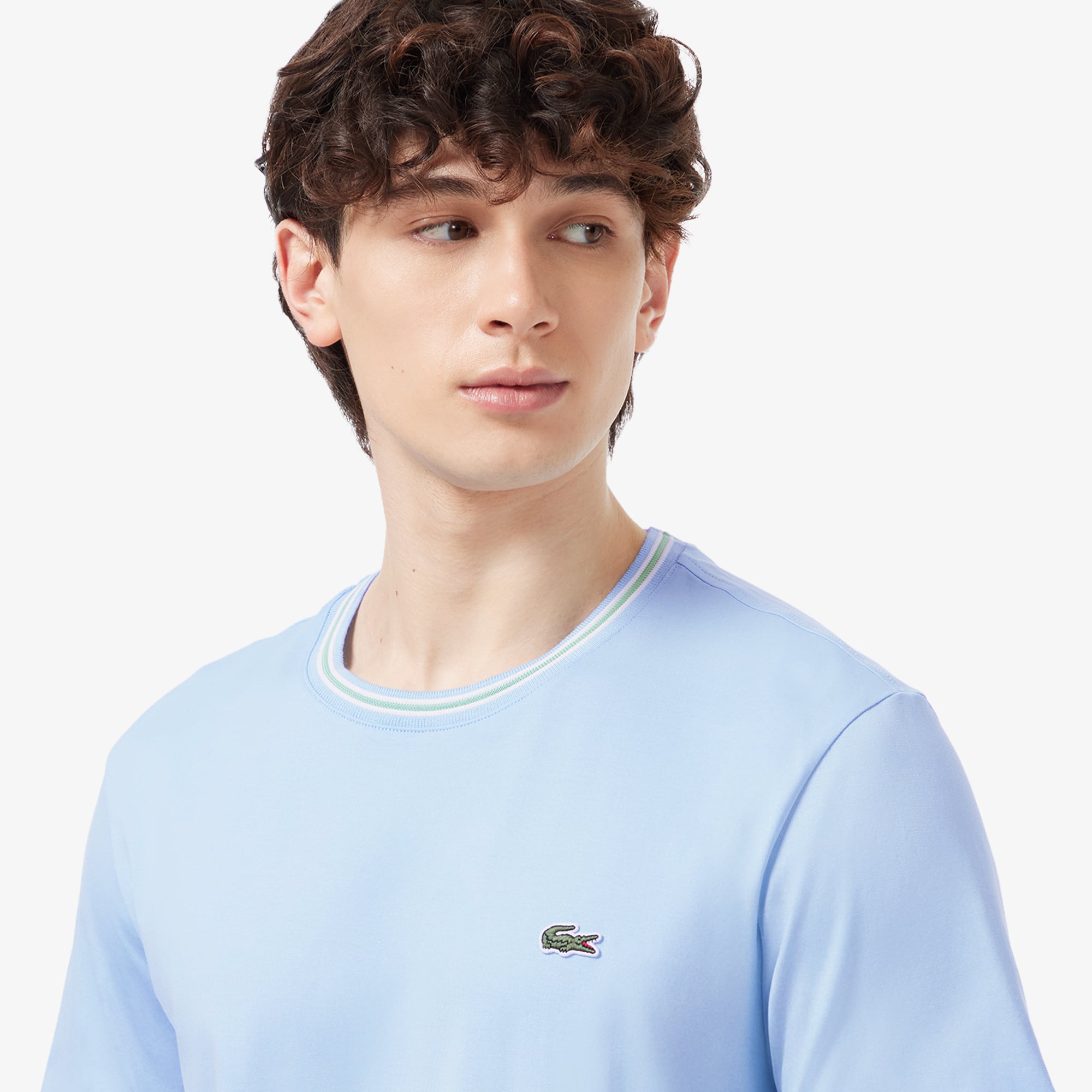 Áo Thun Lacoste Nam Dáng Suông Có Cổ Dệt Gân