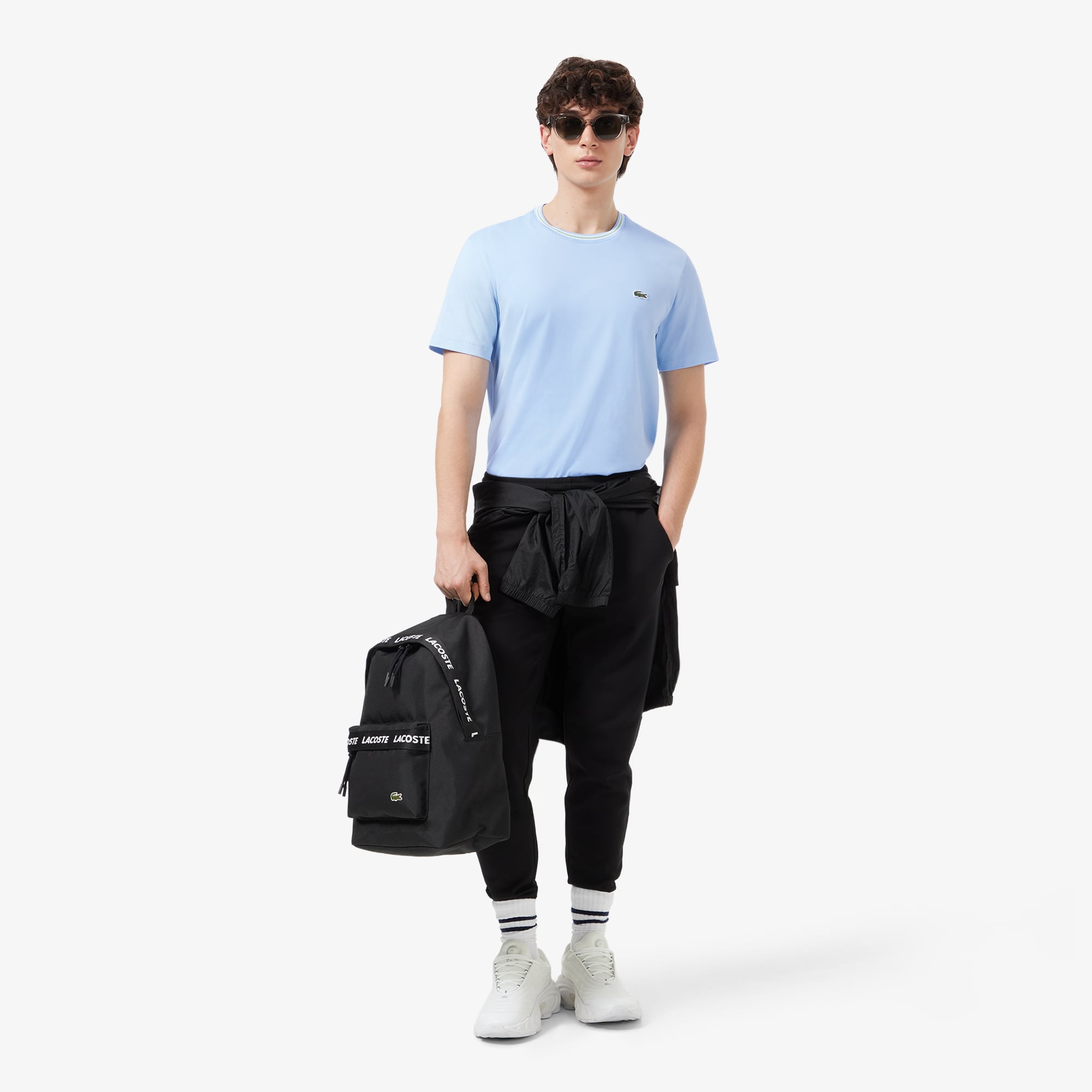 Áo Thun Lacoste Nam Dáng Suông Có Cổ Dệt Gân