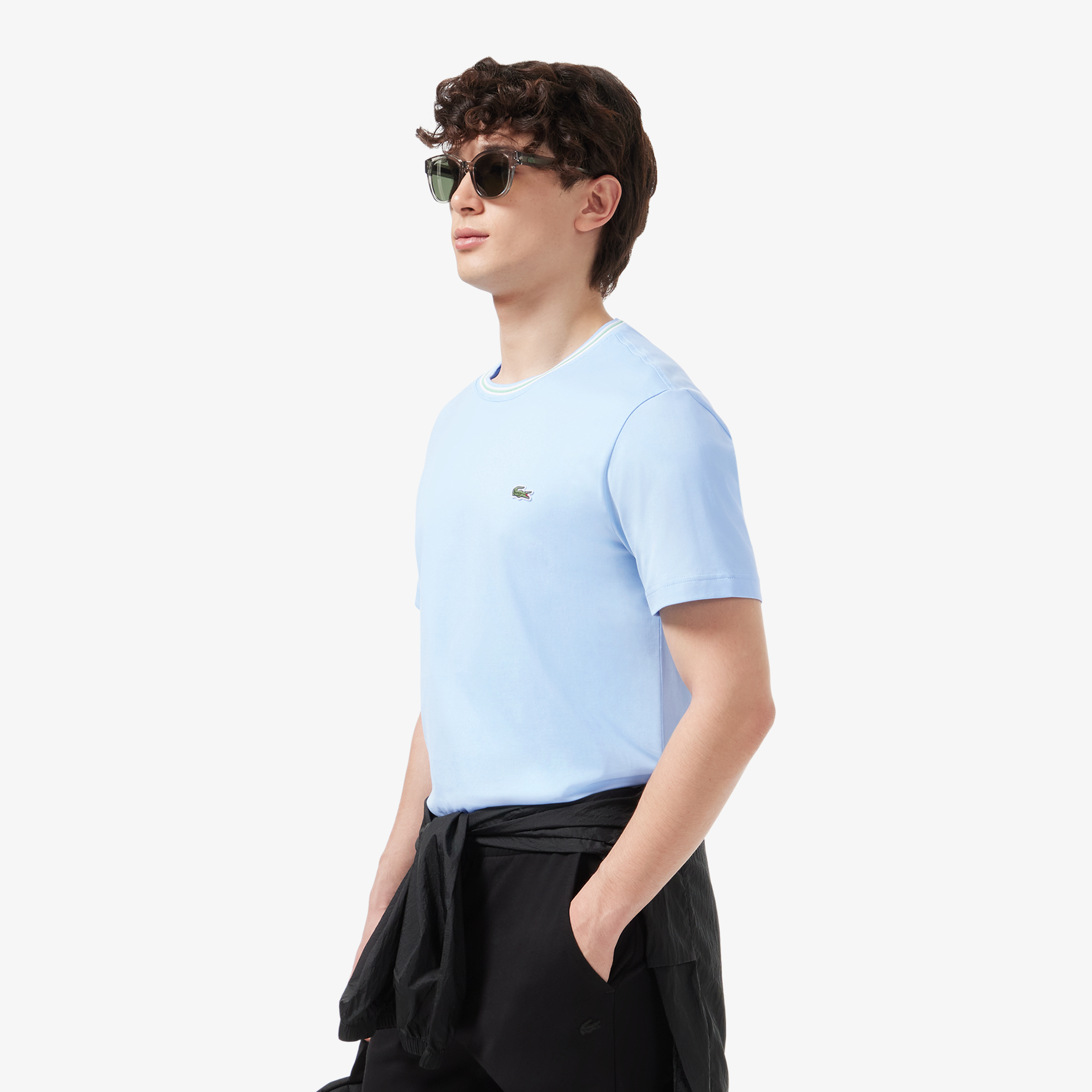 Áo Thun Lacoste Nam Dáng Suông Có Cổ Dệt Gân