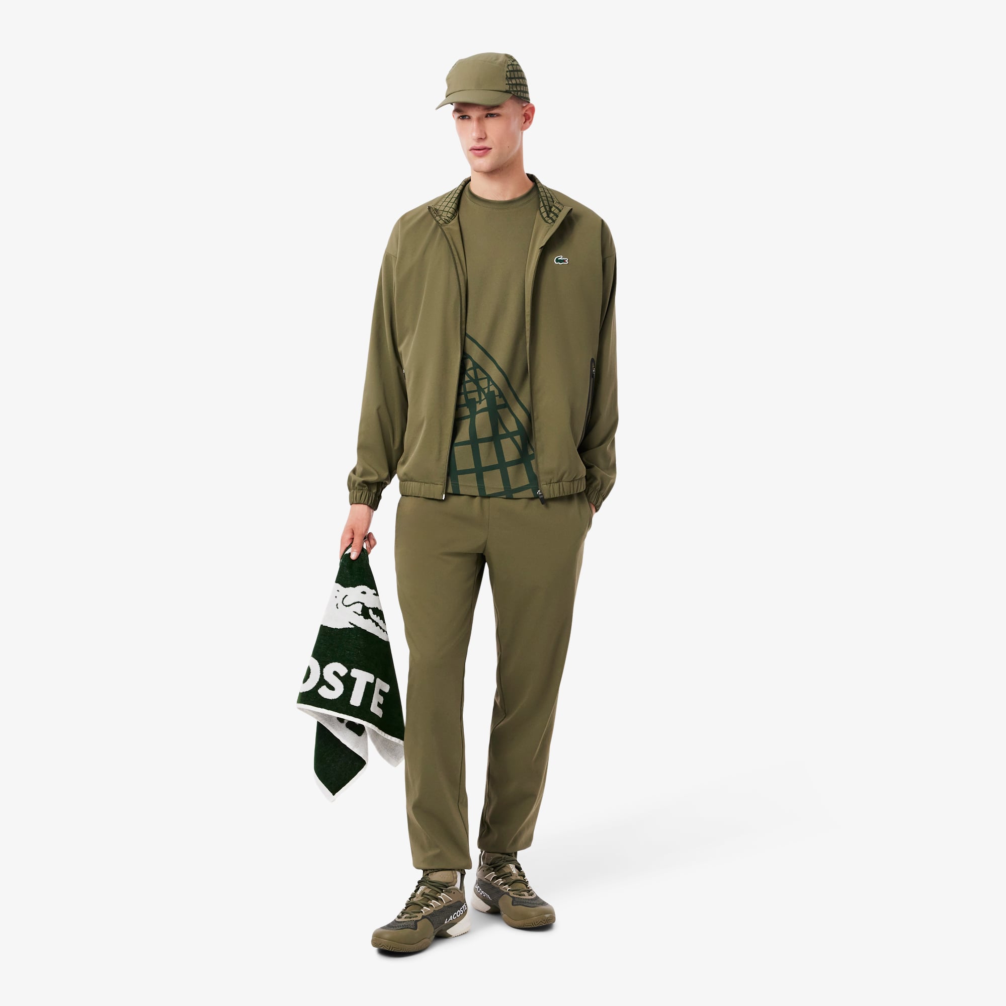 Áo Thun Tennis Lacoste Nam Dáng Suông Thoáng Khí Có Hình In