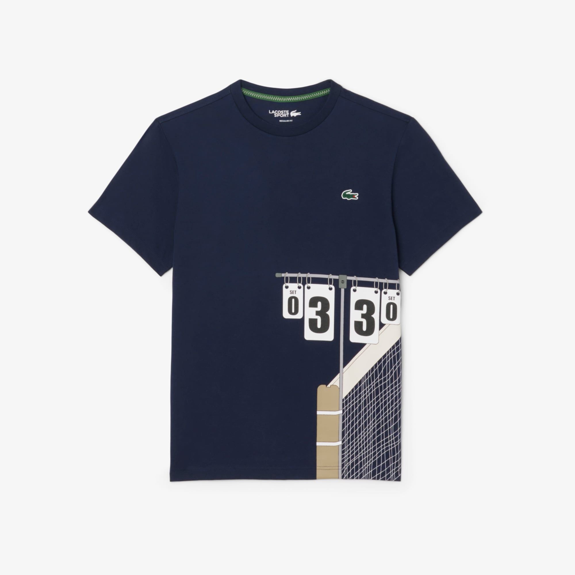 Áo Thun Tennis Lacoste Nam Dáng Suông Thoáng Khí Họa Tiết In