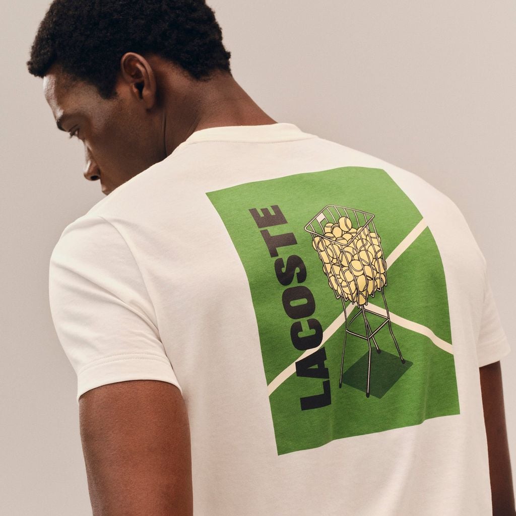Áo Thun Tennis Lacoste Nam Dáng Cổ Điển In Hình Công Nghệ Thoáng Khí
