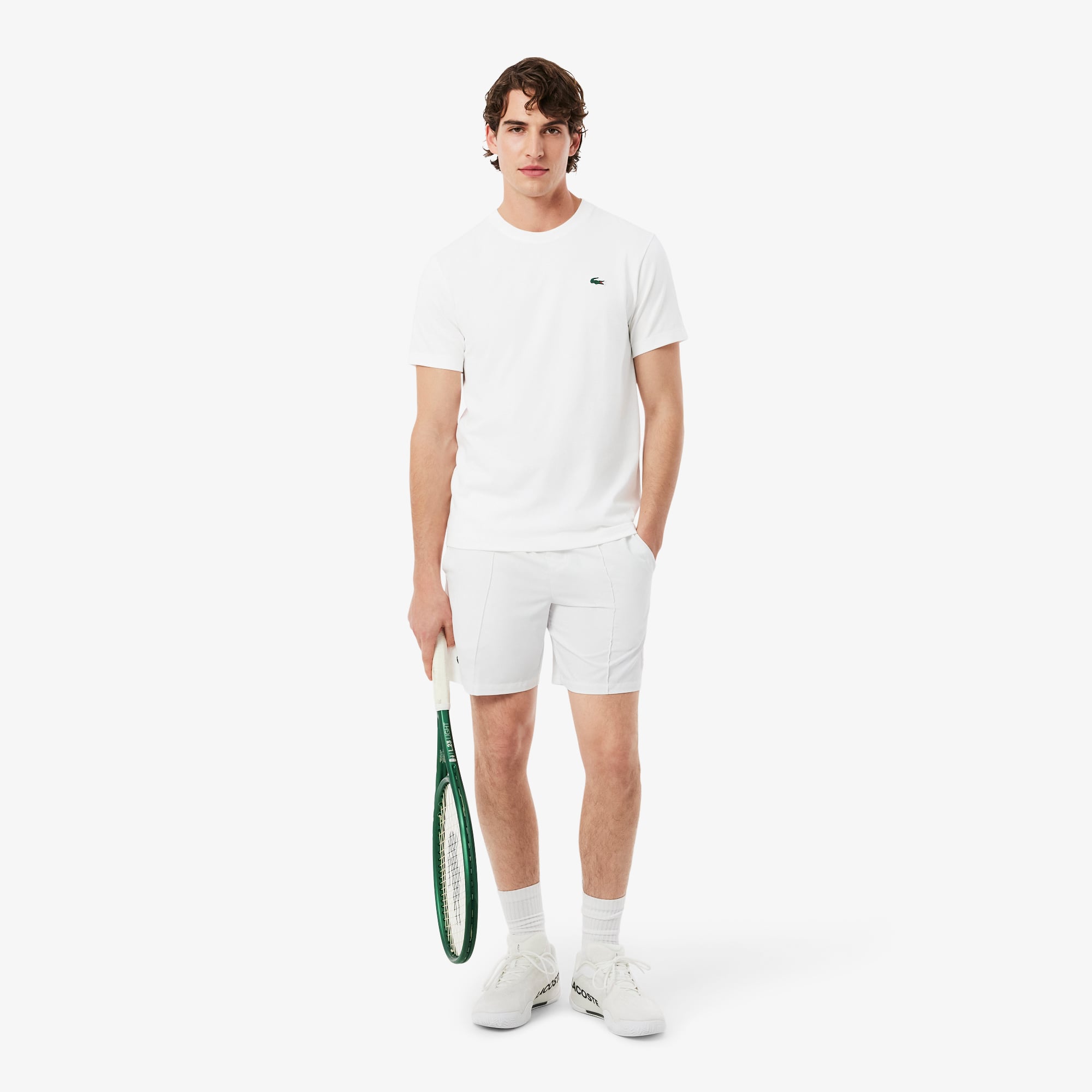 Áo Thun Tennis Lacoste Nam Dáng Cổ Điển In Hình Công Nghệ Thoáng Khí