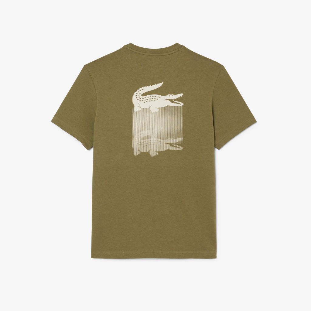 Áo Thun Thể Thao Lacoste Nam Dáng Suông Thoáng Khí Họa Tiết In