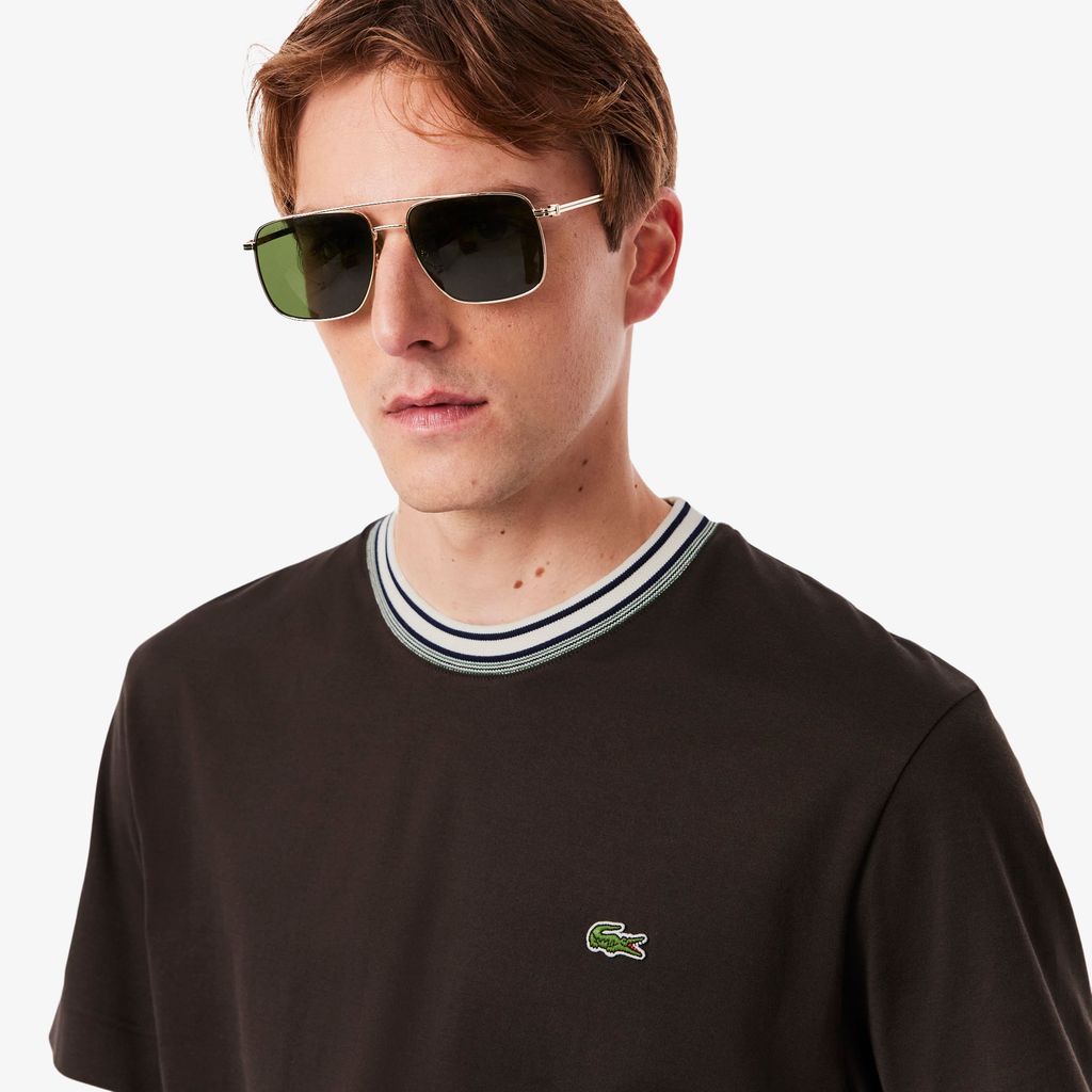 Áo Thun Lacoste Nam Dáng Cổ Điển Cổ Sọc Sản Xuất Tại Pháp