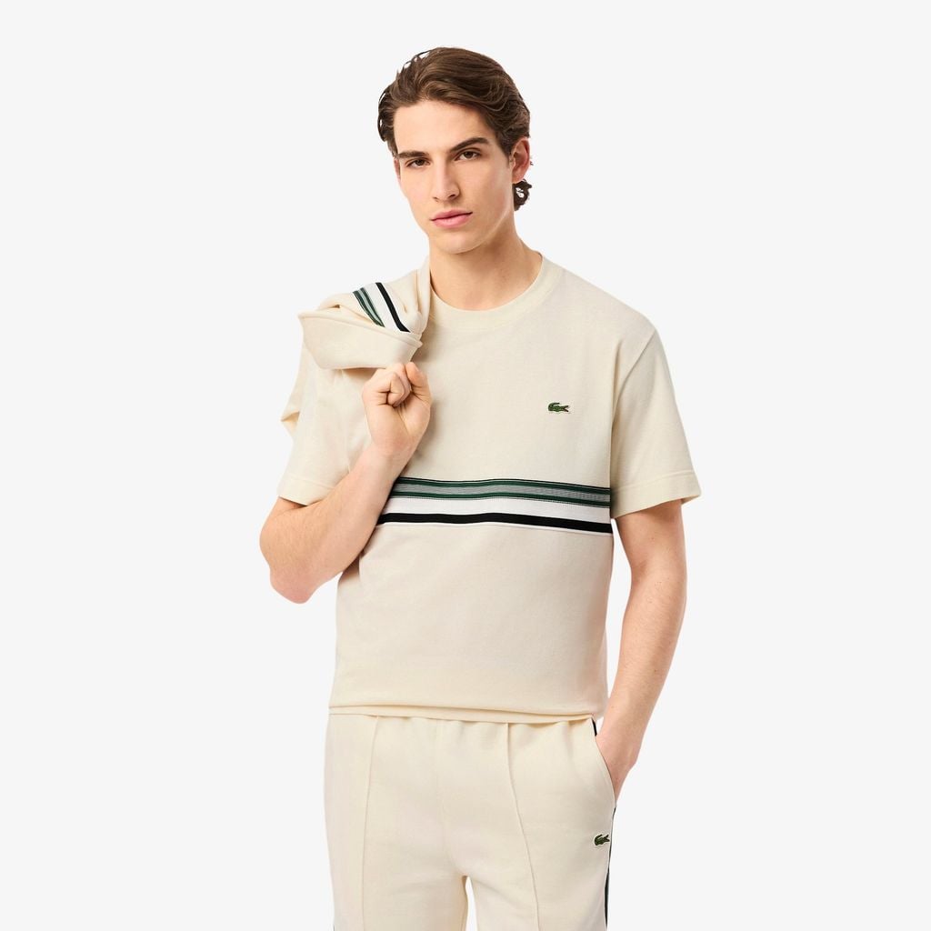 Áo Thun Lacoste Nam Dáng Cổ Điển Sọc Sản Xuất Tại Pháp