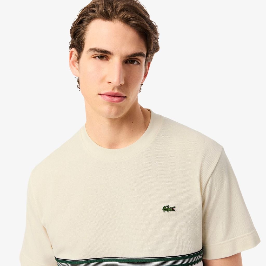 Áo Thun Lacoste Nam Dáng Cổ Điển Sọc Sản Xuất Tại Pháp