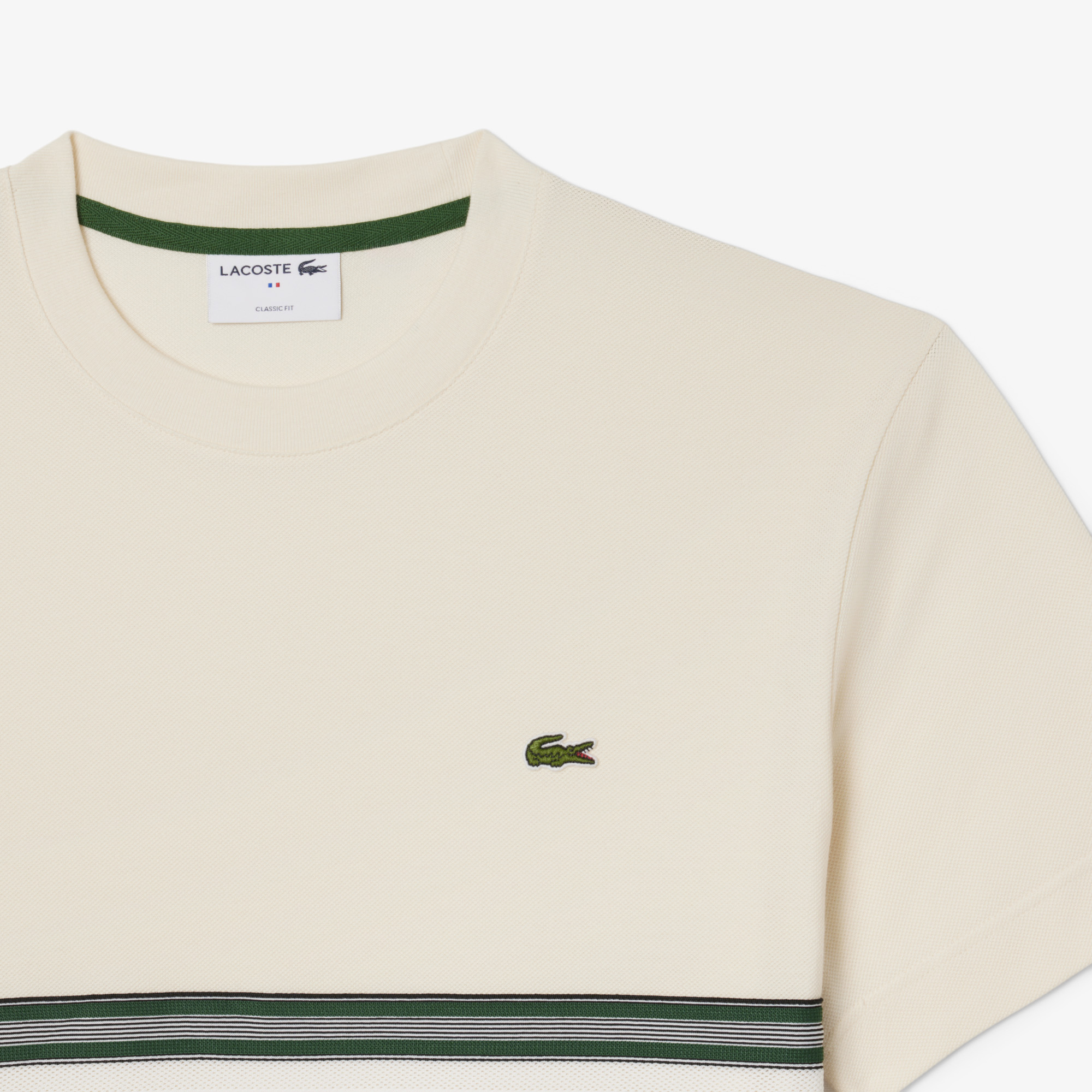 Áo Thun Lacoste Nam Dáng Cổ Điển Sọc Sản Xuất Tại Pháp