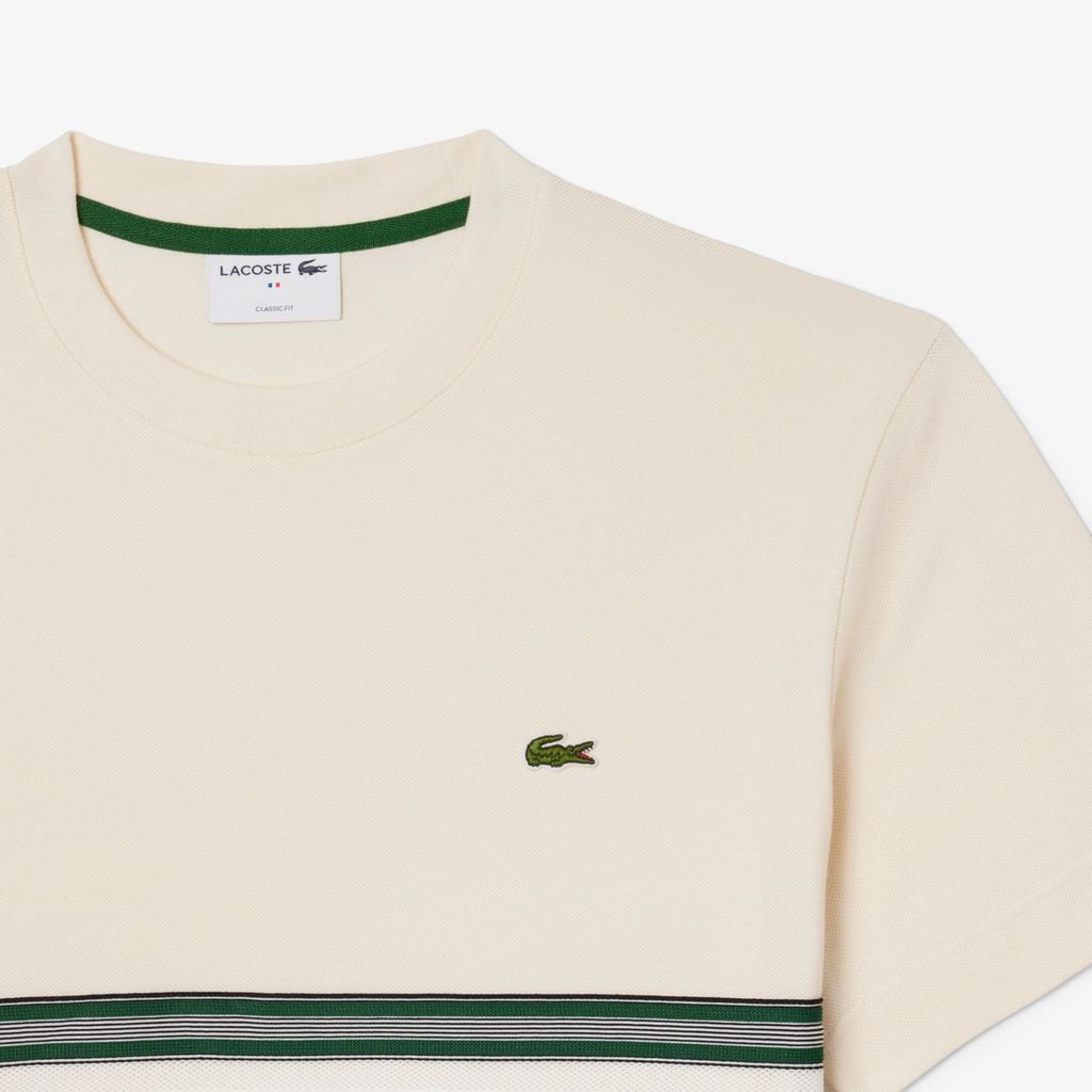 Áo Thun Lacoste Nam Dáng Cổ Điển Sọc Sản Xuất Tại Pháp