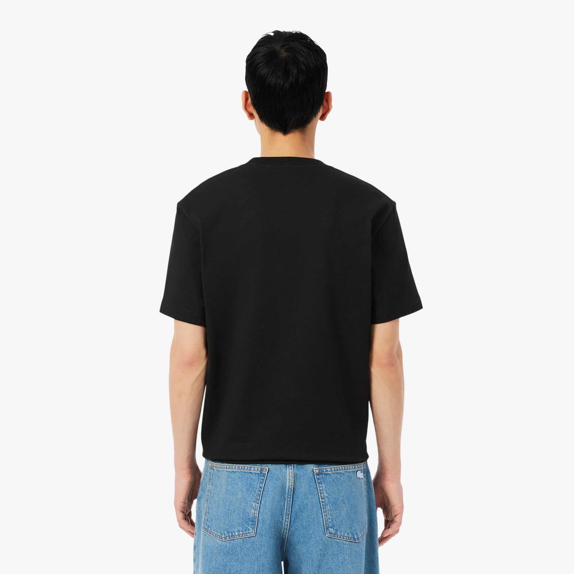 Áo Thun Lacoste Nam Dáng Cổ Điển Thêu Chữ Ký Chất Liệu Jersey Dày Dặn