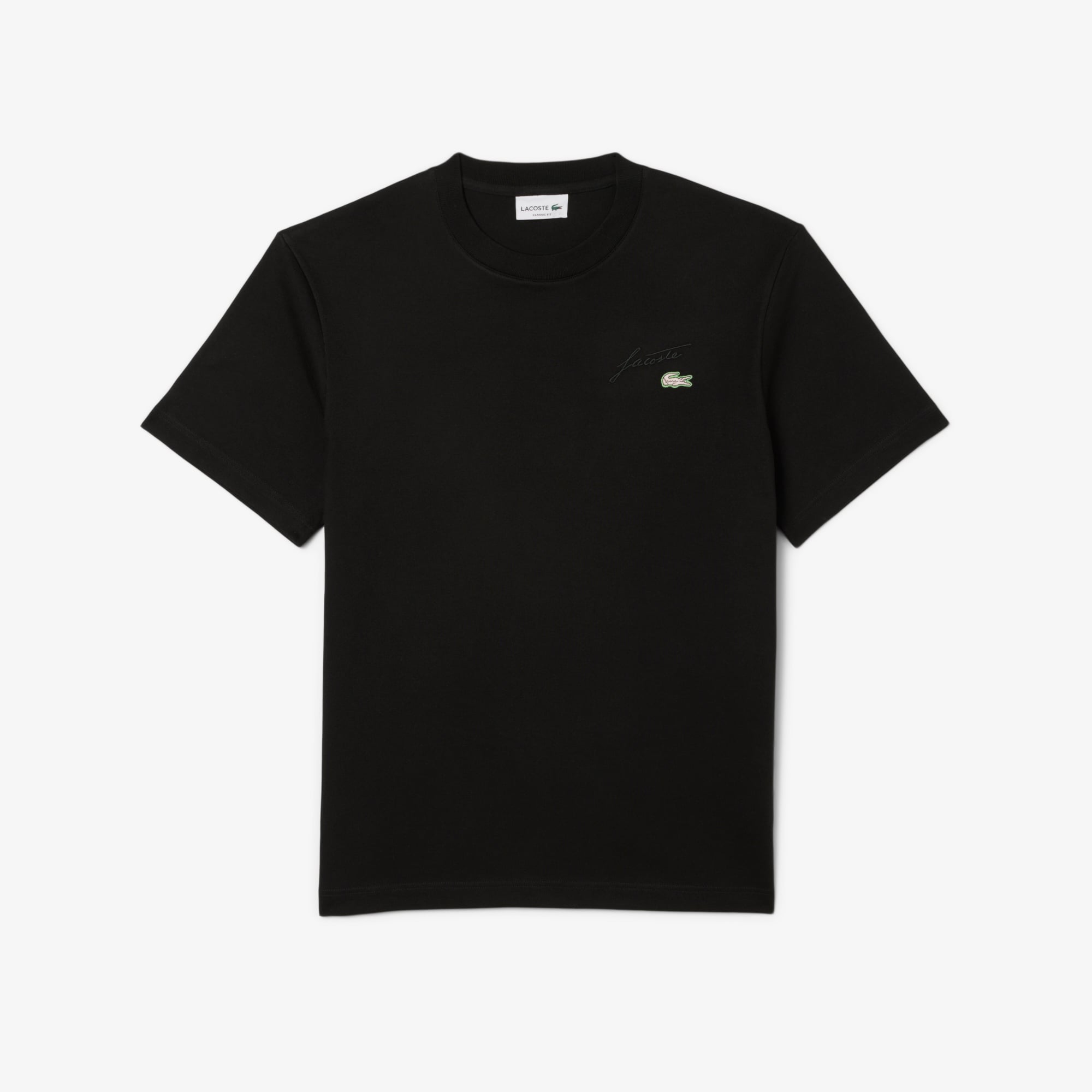 Áo Thun Lacoste Nam Dáng Cổ Điển Thêu Chữ Ký Chất Liệu Jersey Dày Dặn