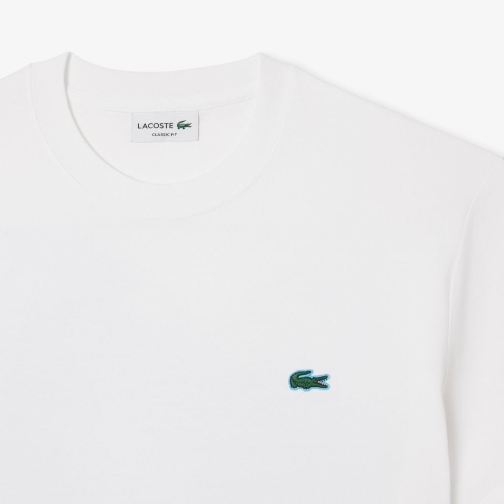 Áo Thun Lacoste Nam Dáng Cổ Điển In Hình Chất Liệu Jersey