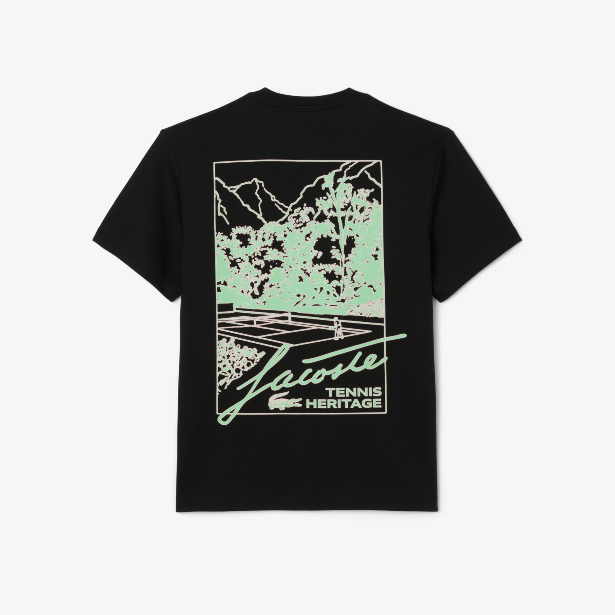 Áo Thun Lacoste Nam Dáng Cổ Điển In Hình Chất Liệu Jersey