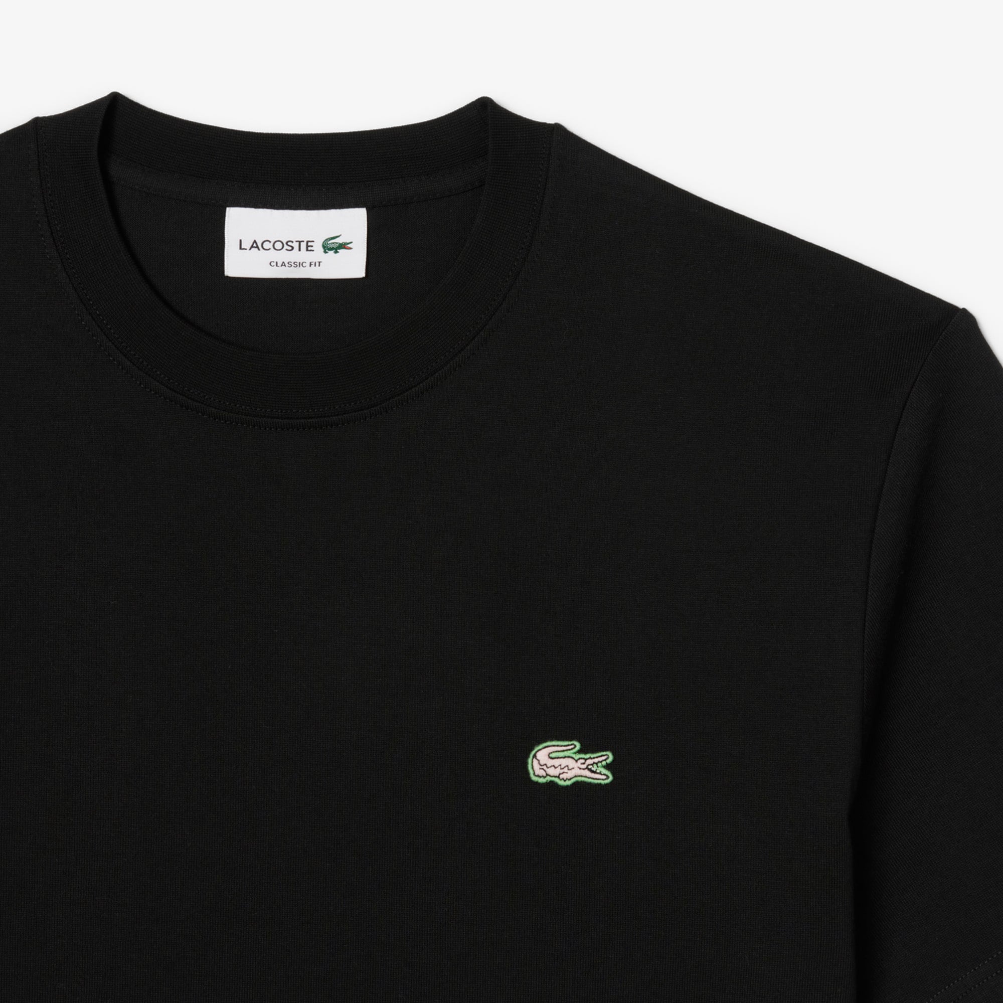 Áo Thun Lacoste Nam Dáng Cổ Điển In Hình Chất Liệu Jersey