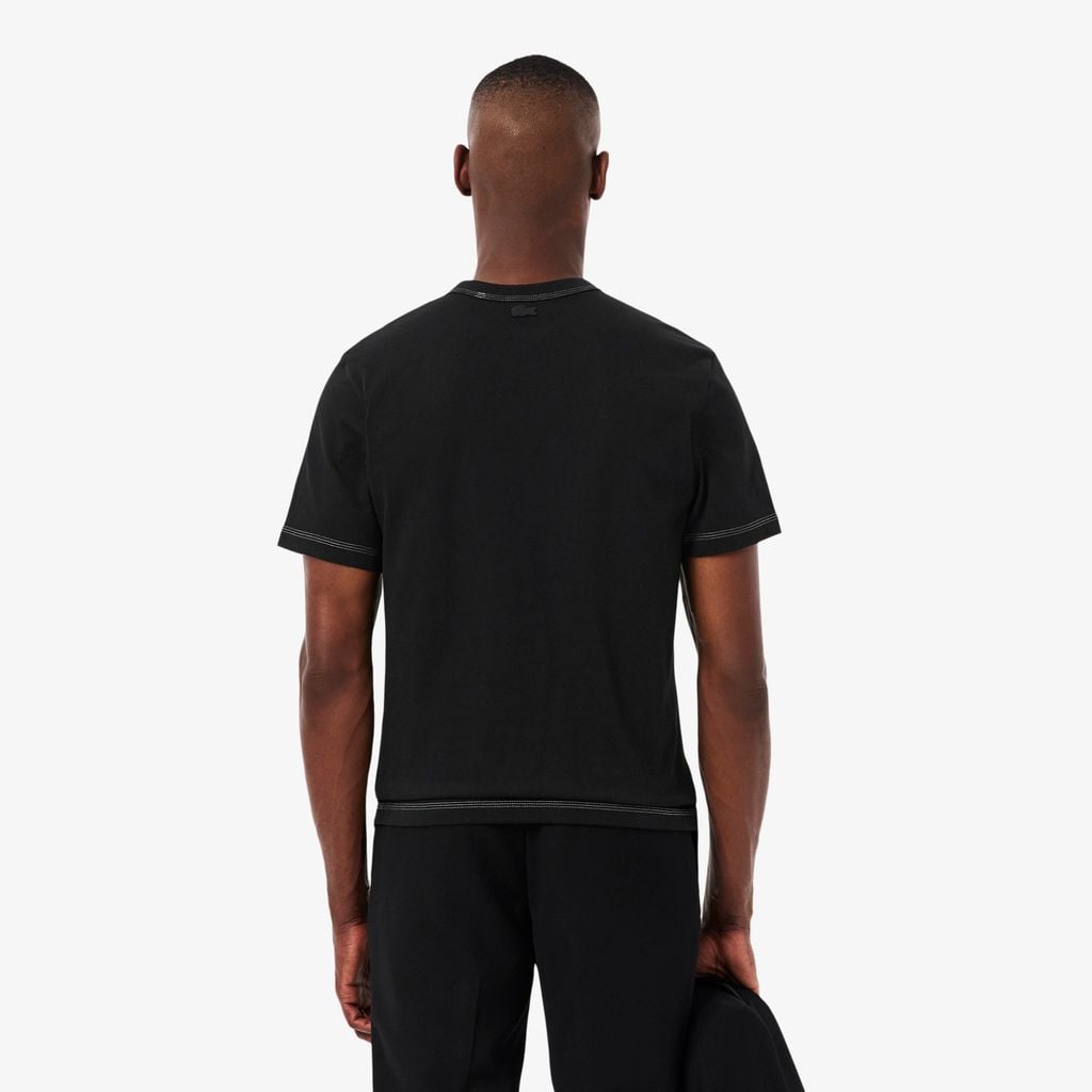 Áo Thun Lacoste Nam Dáng Cổ Điển In Họa Tiết Chất Liệu Jersey