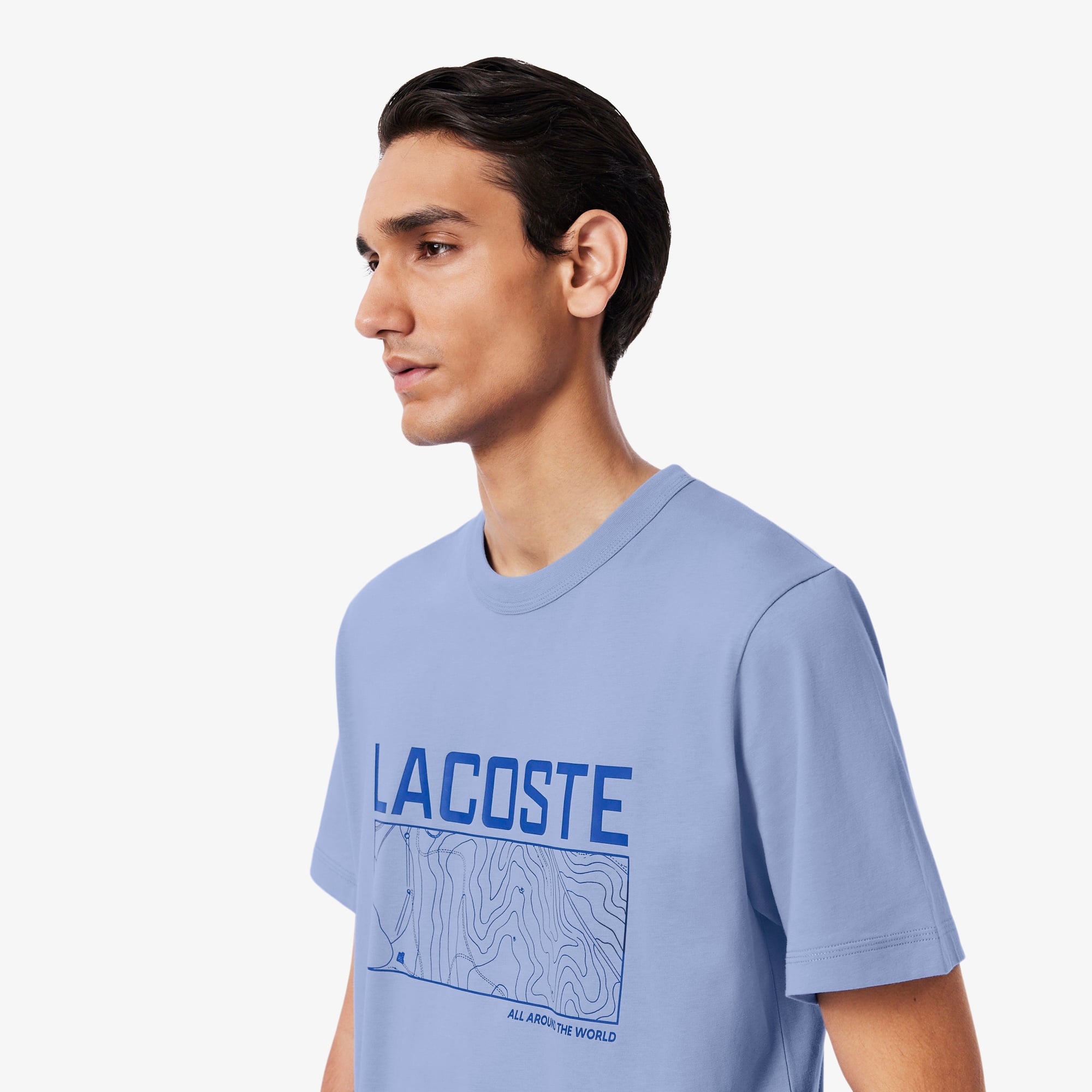 Áo Thun Lacoste Nam Dáng Cổ Điển In Họa Tiết Chất Liệu Jersey