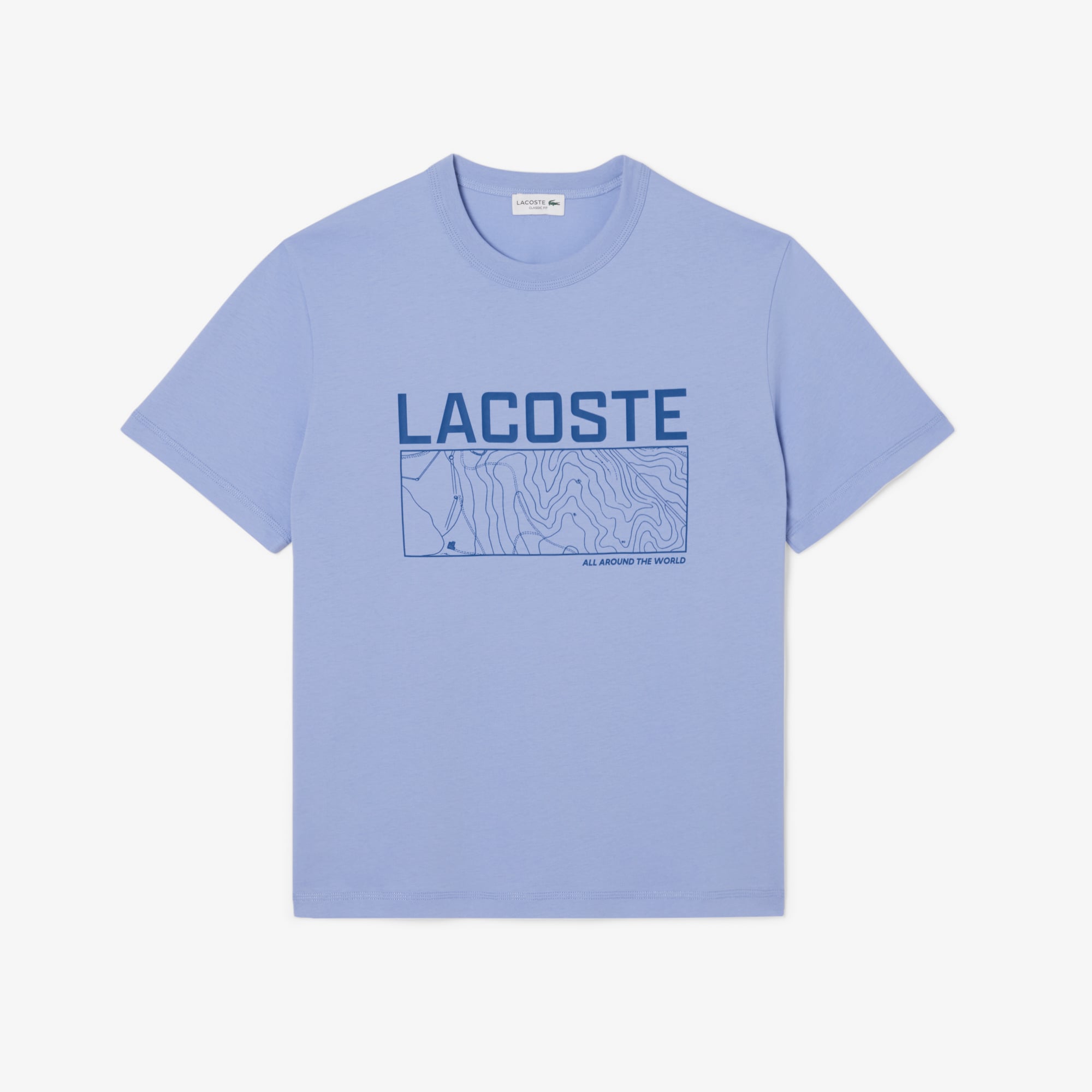 Áo Thun Lacoste Nam Dáng Cổ Điển In Họa Tiết Chất Liệu Jersey