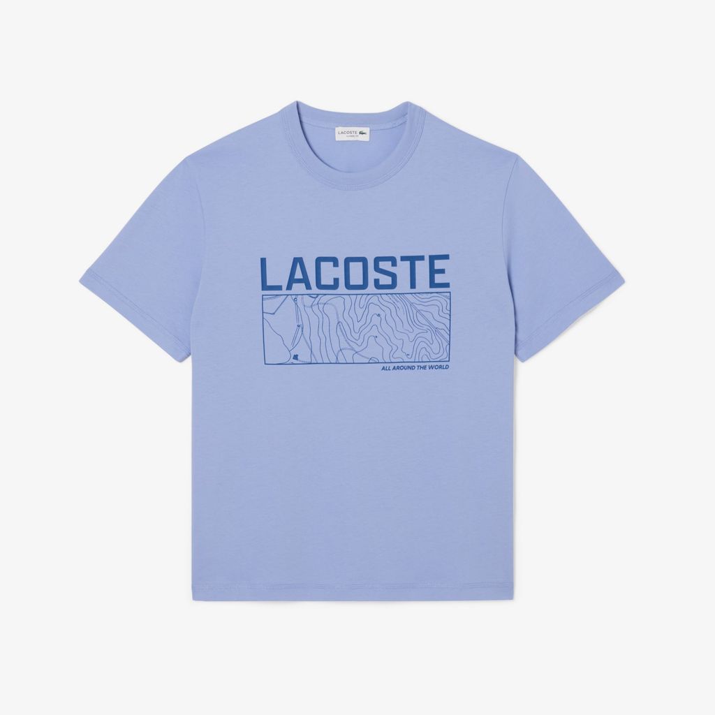 Áo Thun Lacoste Nam Dáng Cổ Điển In Họa Tiết Chất Liệu Jersey