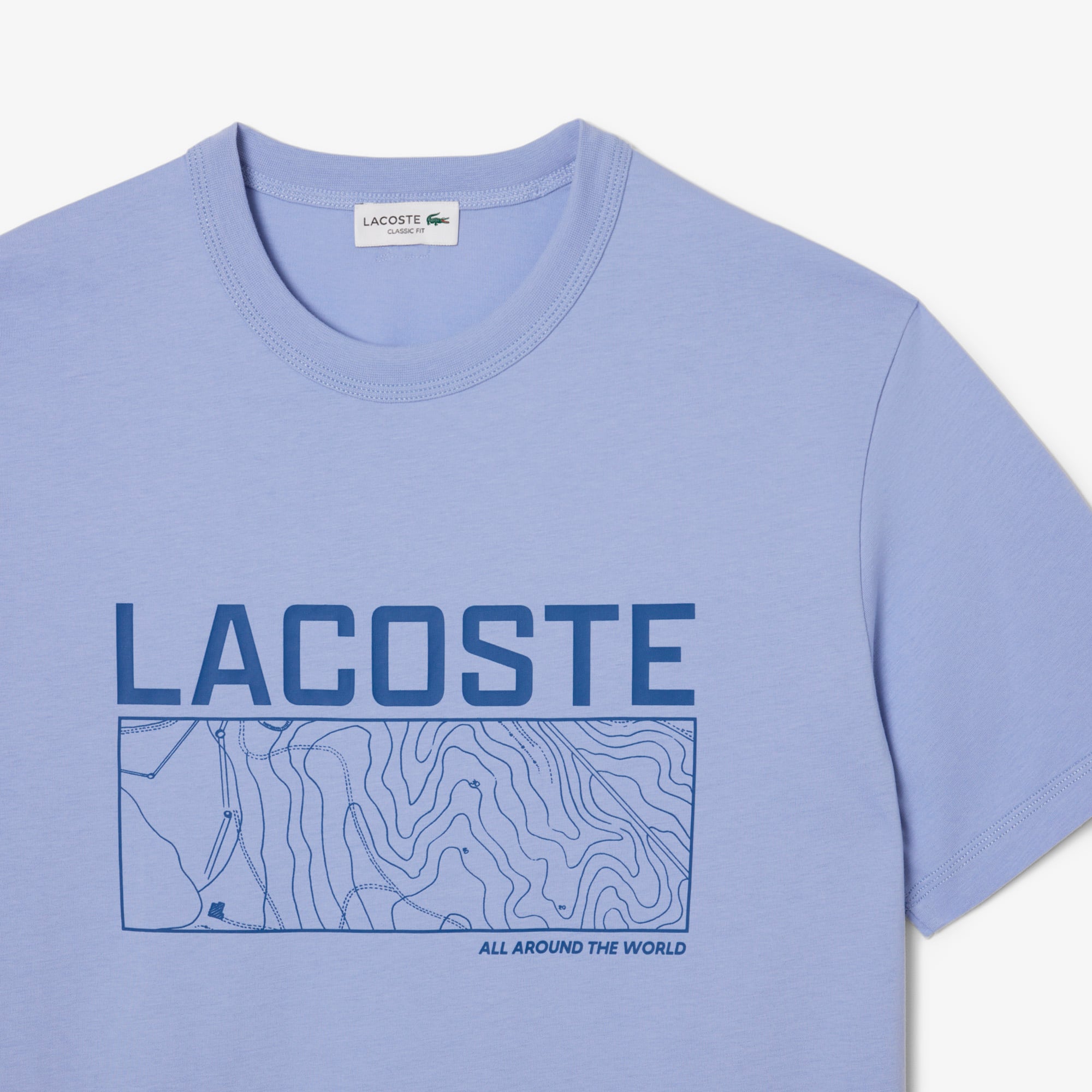 Áo Thun Lacoste Nam Dáng Cổ Điển In Họa Tiết Chất Liệu Jersey