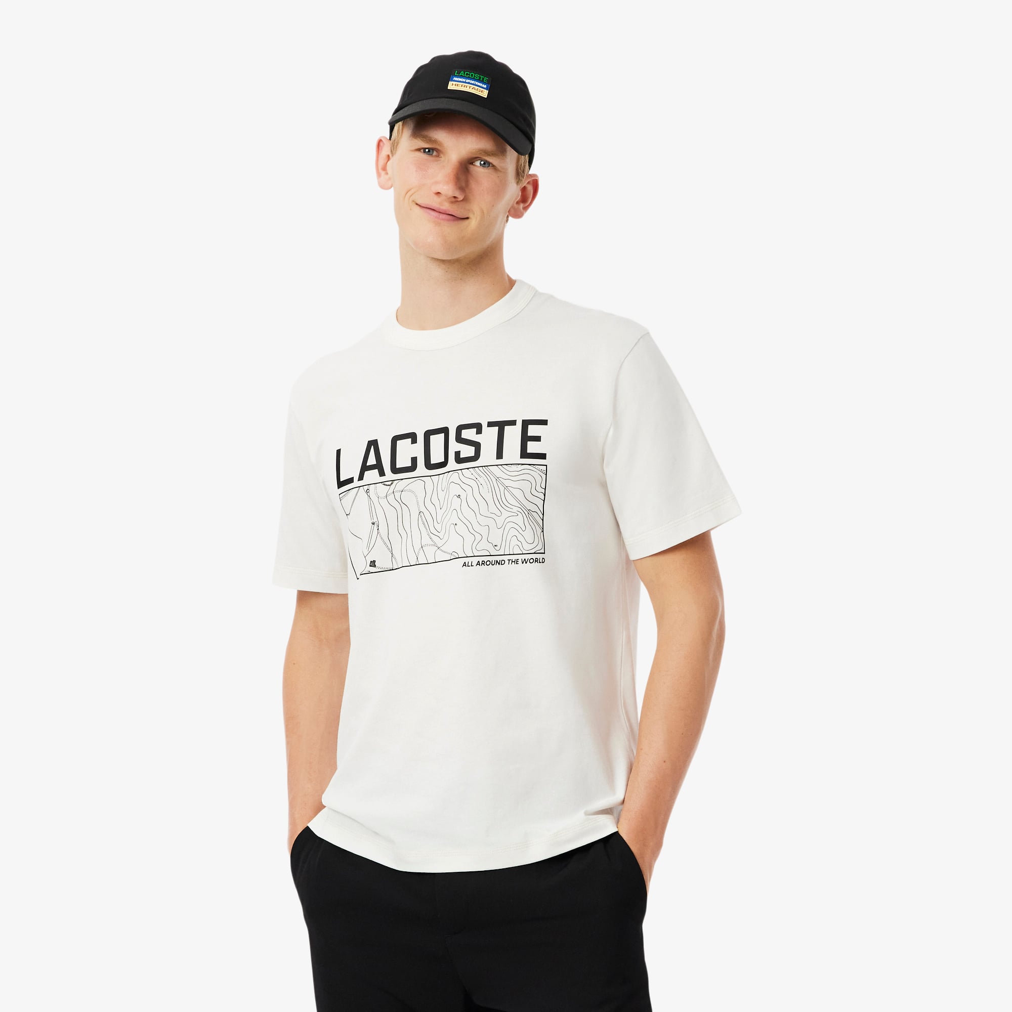 Áo Thun Lacoste Nam Dáng Cổ Điển In Họa Tiết Chất Liệu Jersey