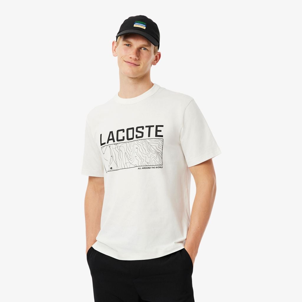 Áo Thun Lacoste Nam Dáng Cổ Điển In Họa Tiết Chất Liệu Jersey
