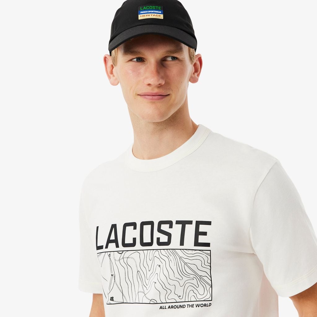 Áo Thun Lacoste Nam Dáng Cổ Điển In Họa Tiết Chất Liệu Jersey