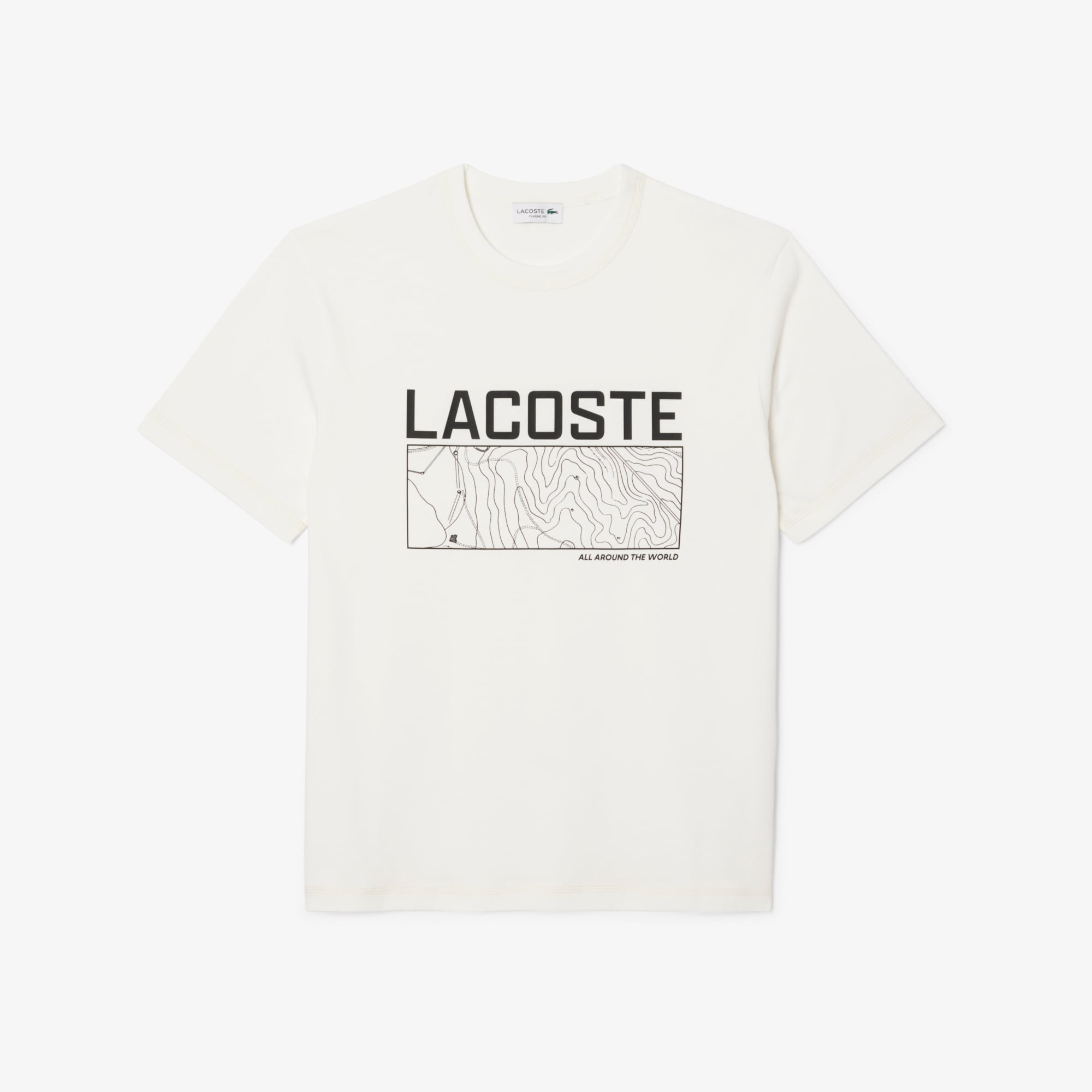 Áo Thun Lacoste Nam Dáng Cổ Điển In Họa Tiết Chất Liệu Jersey