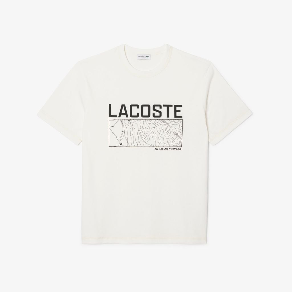Áo Thun Lacoste Nam Dáng Cổ Điển In Họa Tiết Chất Liệu Jersey