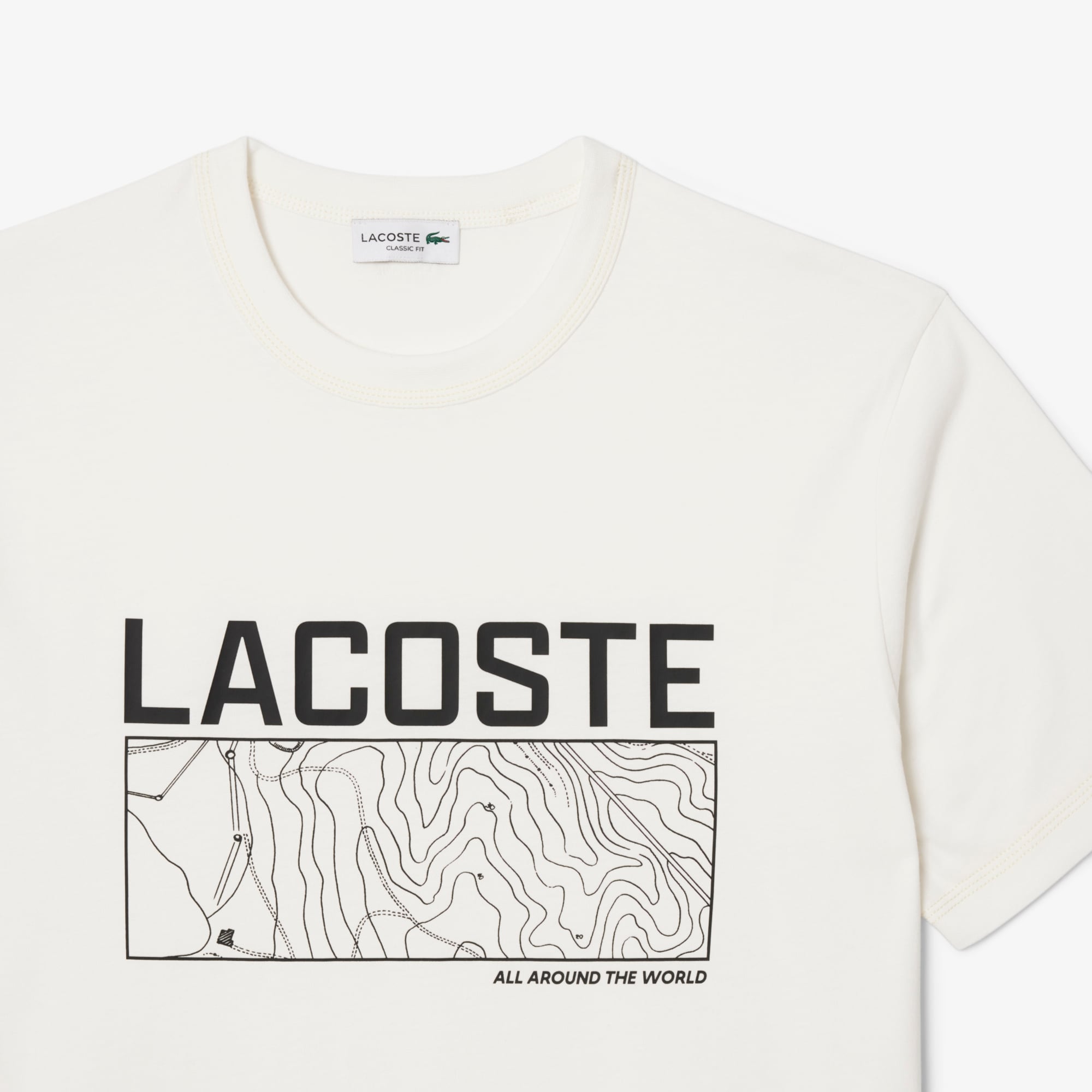 Áo Thun Lacoste Nam Dáng Cổ Điển In Họa Tiết Chất Liệu Jersey