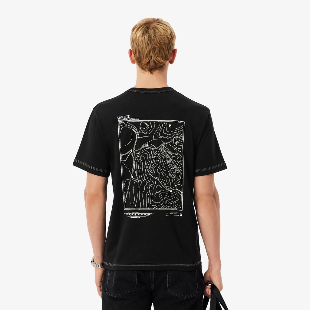Áo Thun Lacoste Nam Dáng Cổ Điển Jersey In Nhiều Hình